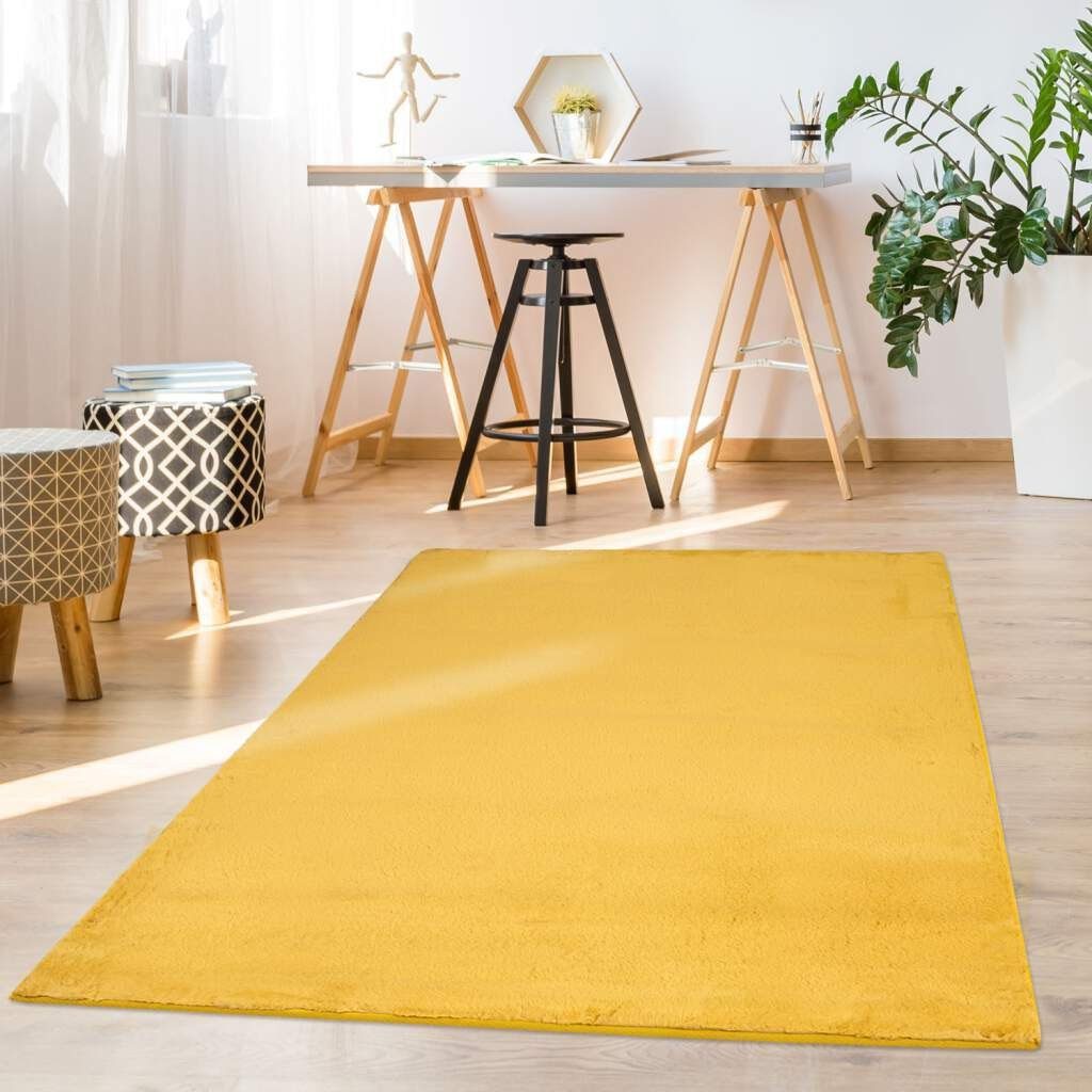 Carpet City Hochflor-Teppich TOPIA 400, rechteckig, Höhe: 21 mm, Kunstfell-Teppich mit Kaninchenfell-Optik, Haptik, Schlafzimmer