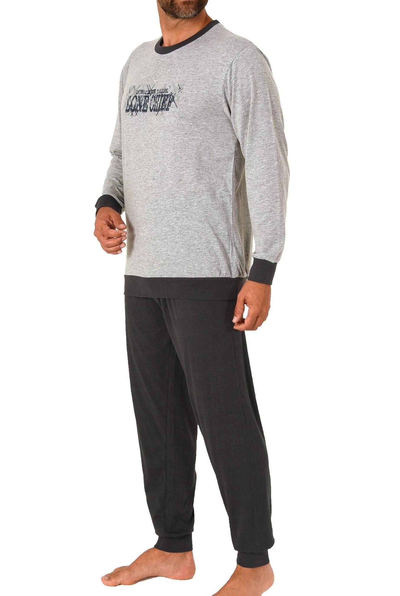 RELAX by Normann Pyjama Herren Pyjama langarm Schlafanzug mit Bündchen und günstig online kaufen