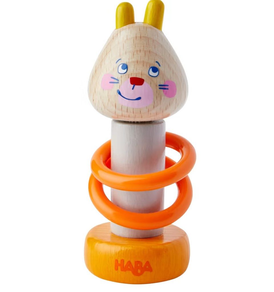 Rassel HABA 306325 - Klanghase Klipp-Klapp, Kinder-Musikinstrument, Rassel...