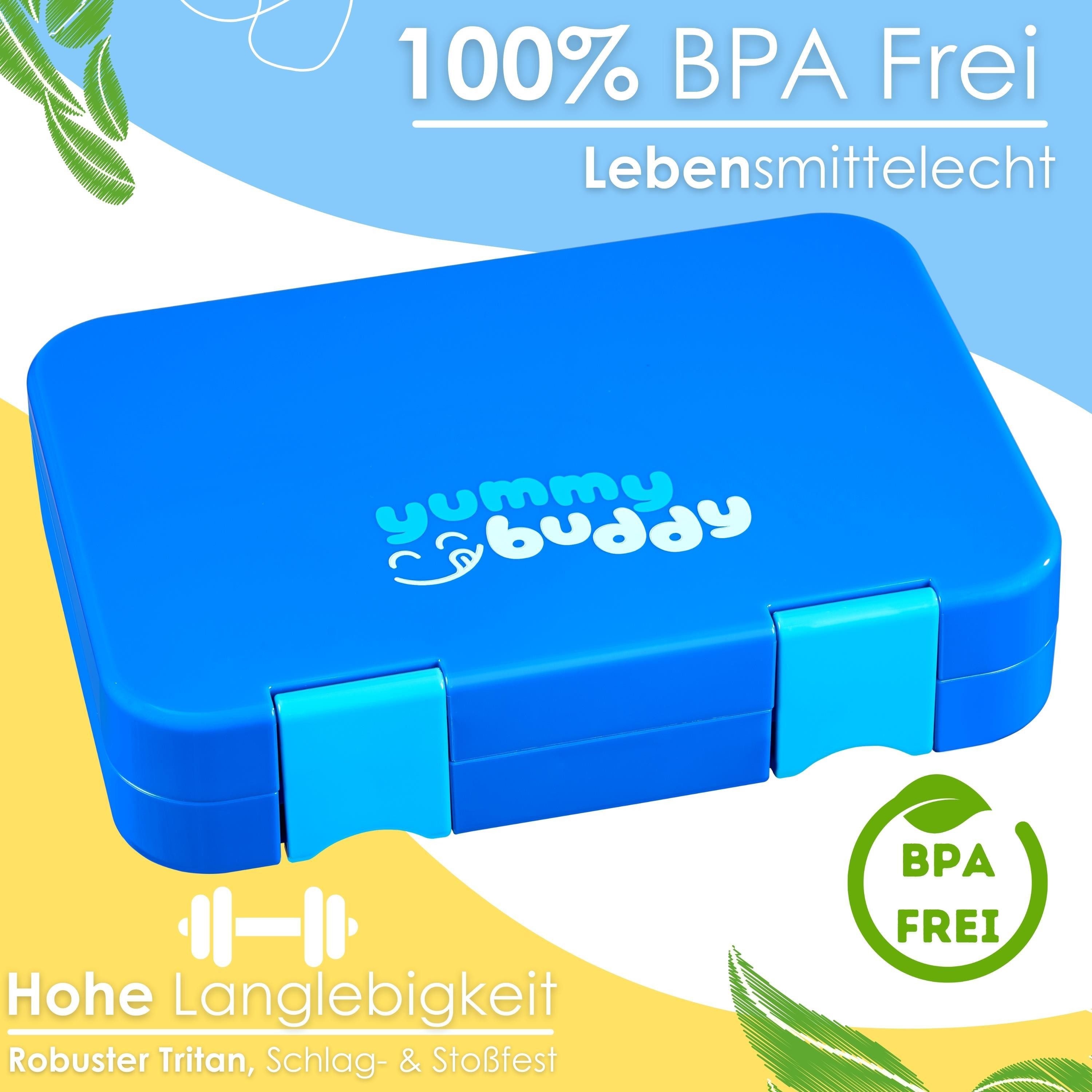 ecosa Lunchbox EO-8170 yummy buddy Kinder Brotdose, Tritan, (Brotdose, 4-tlg), Kinderfreundliche Verriegelung,BPA-Frei,Auslaufsicher,Vesperdose – Bild 5 von 5