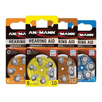 ANSMANN AG Hörgerätebatterien 10 gelb 60 Stück - Typ 10 P10 ZL4 PR70 mit 1,4V Knopfzelle