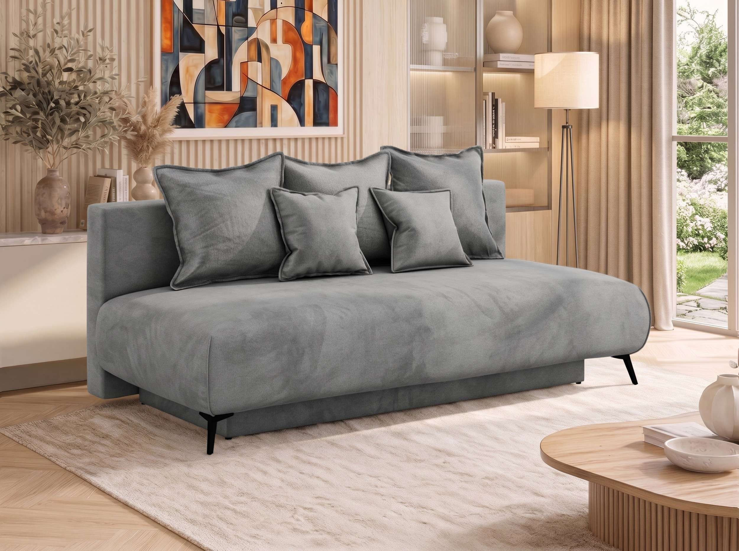 MKS MÖBEL Schlafsofa VIRENO, Set, mit Federkern, DL-Schlaffunktion, 3-Sitzer Sofa, Bettkasten