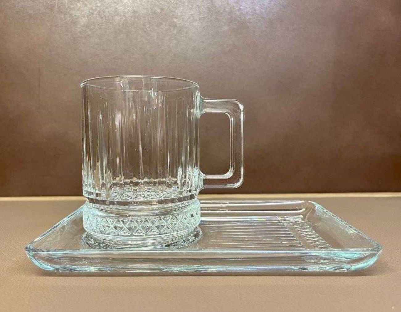 Pasabahce Untertasse 2er Untertassen set Cay Tabagi Unterteller transparent, (2 St)