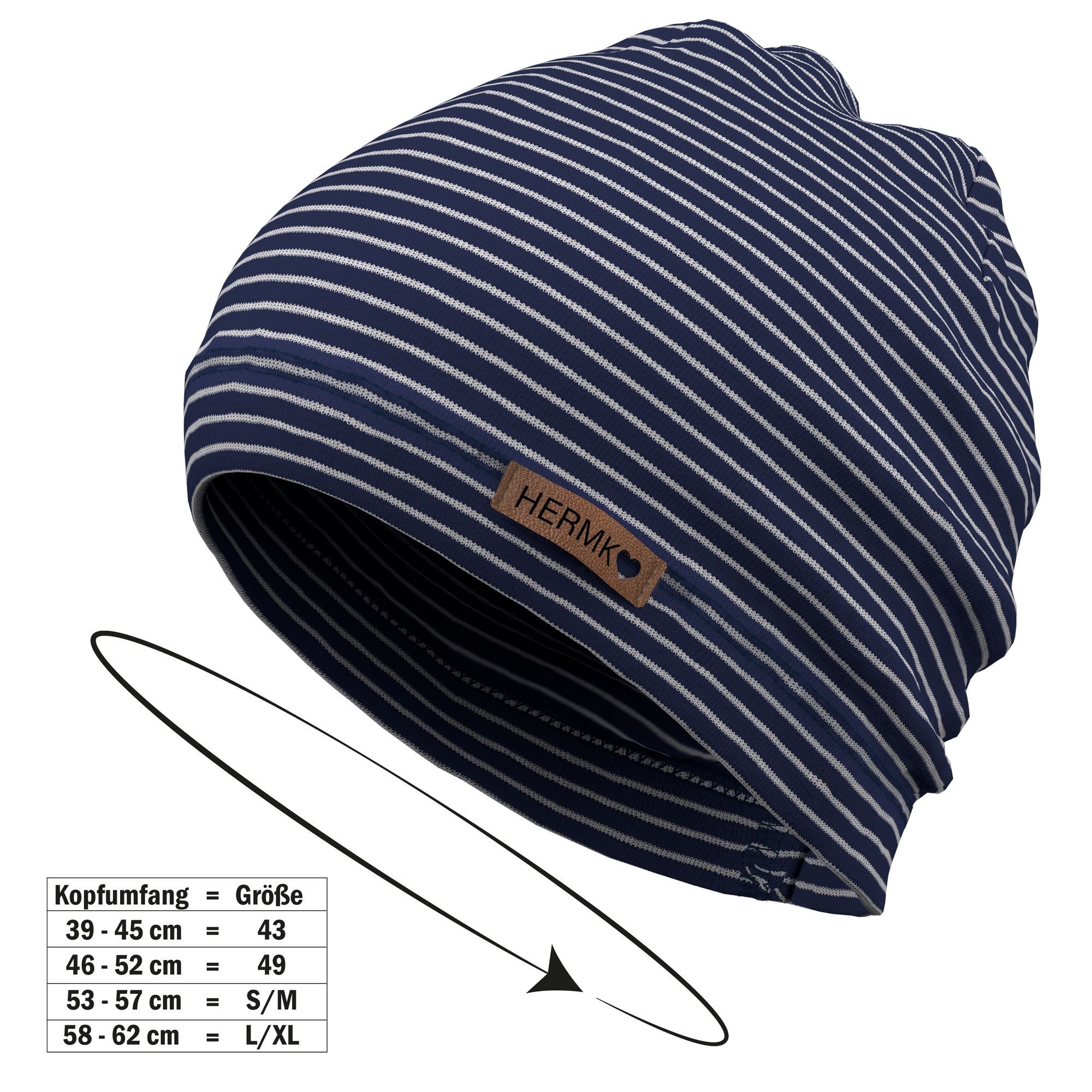 HERMKO Beanie 8826212 Kinder Mütze in Ringeloptik wärmend leicht angeraut hergestellt in EU