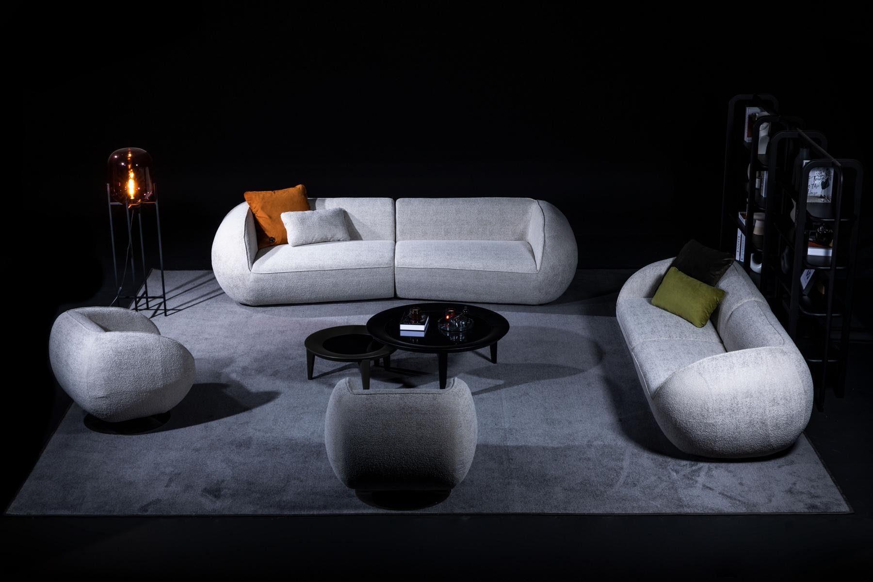 Sofagarnitur Wohnzimmer-Set + Sessel Dreisitzer 2x JVmoebel (Nur Sessel), Made Sitzer 2x Sofaecke, 3 Polsterecke Europe Sofa in Moderne