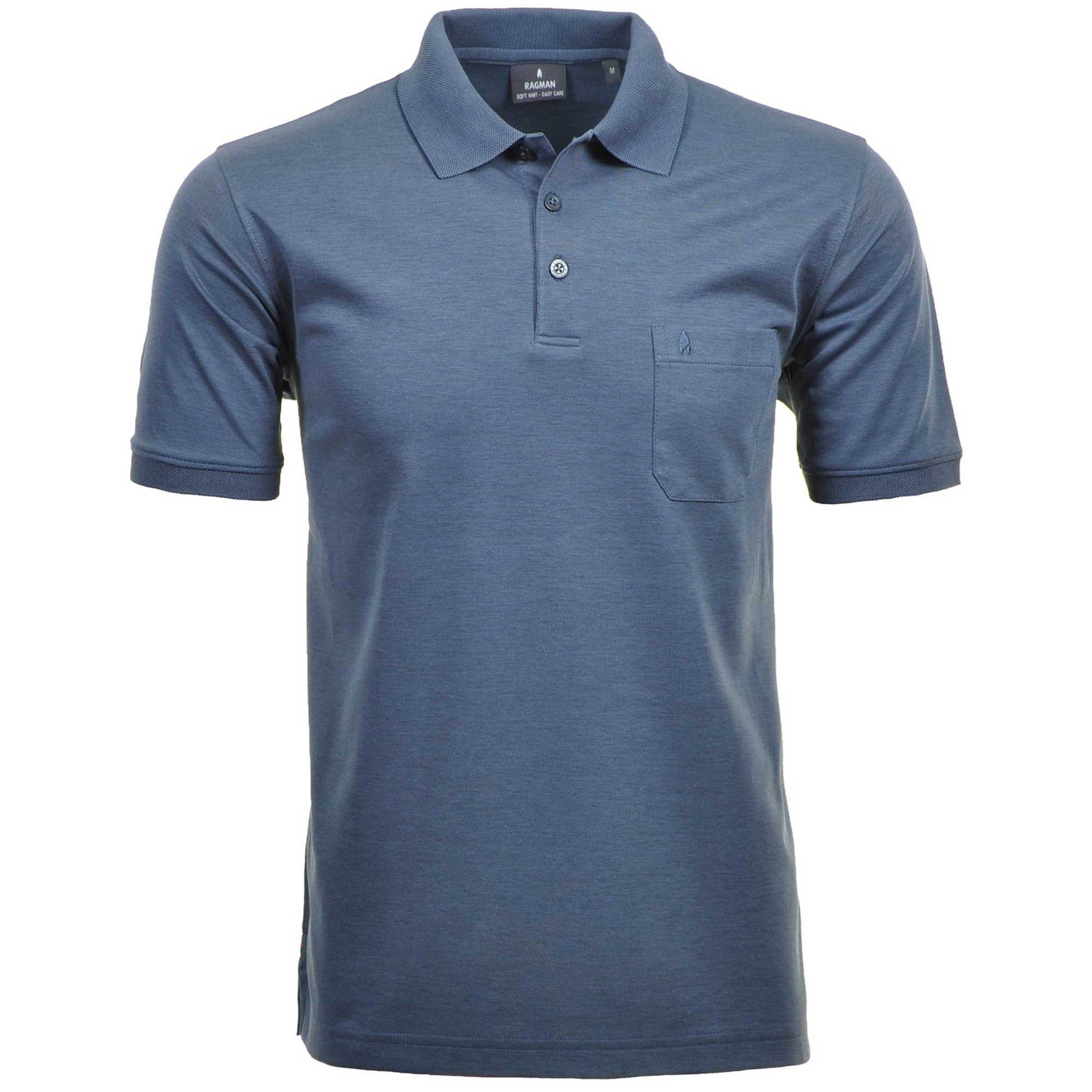 RAGMAN Poloshirt Herren Poloshirt Baumwolle Softknit-Polo