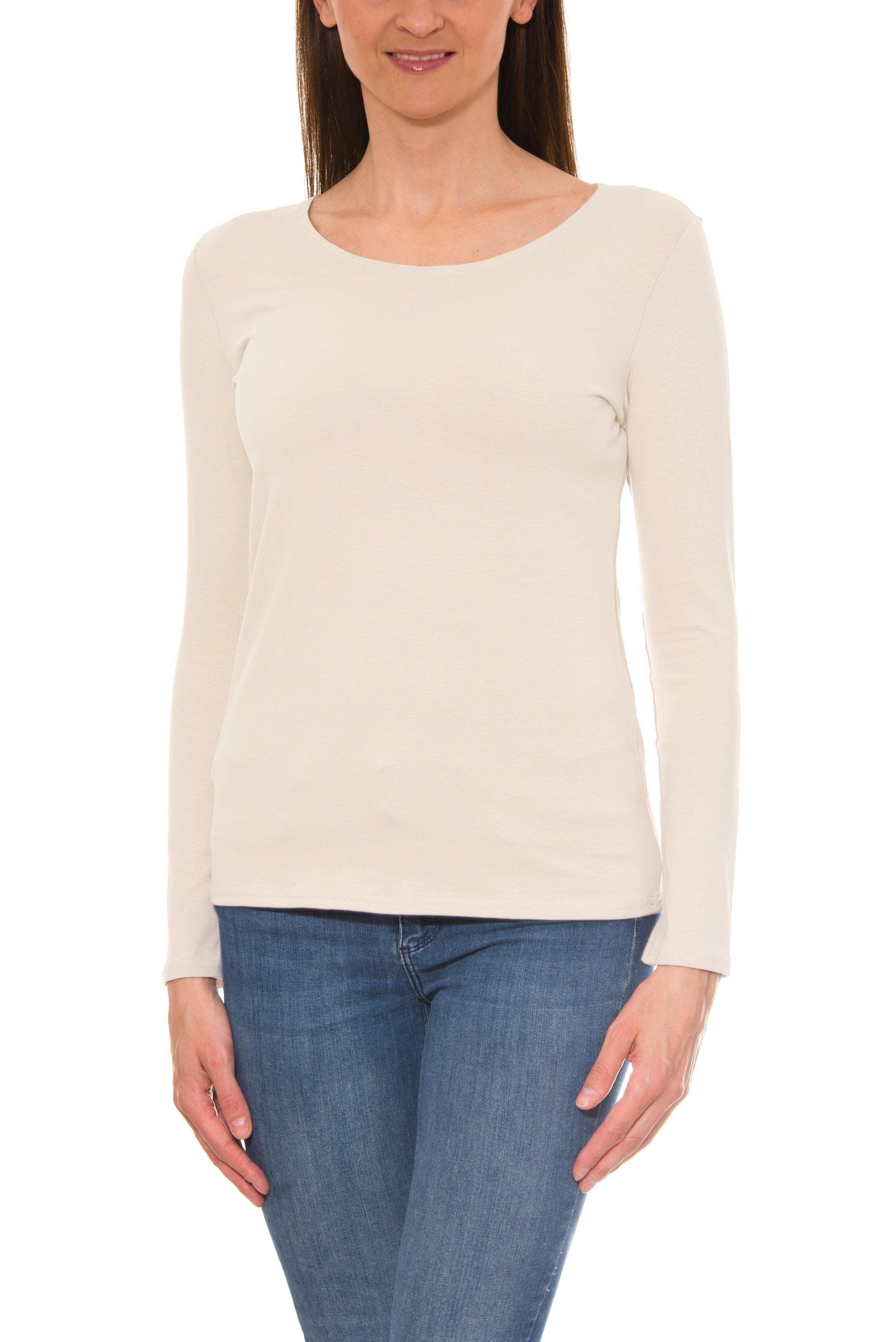Shirt met 3/4-mouwen van puur katoen in beige | Your Look... for less