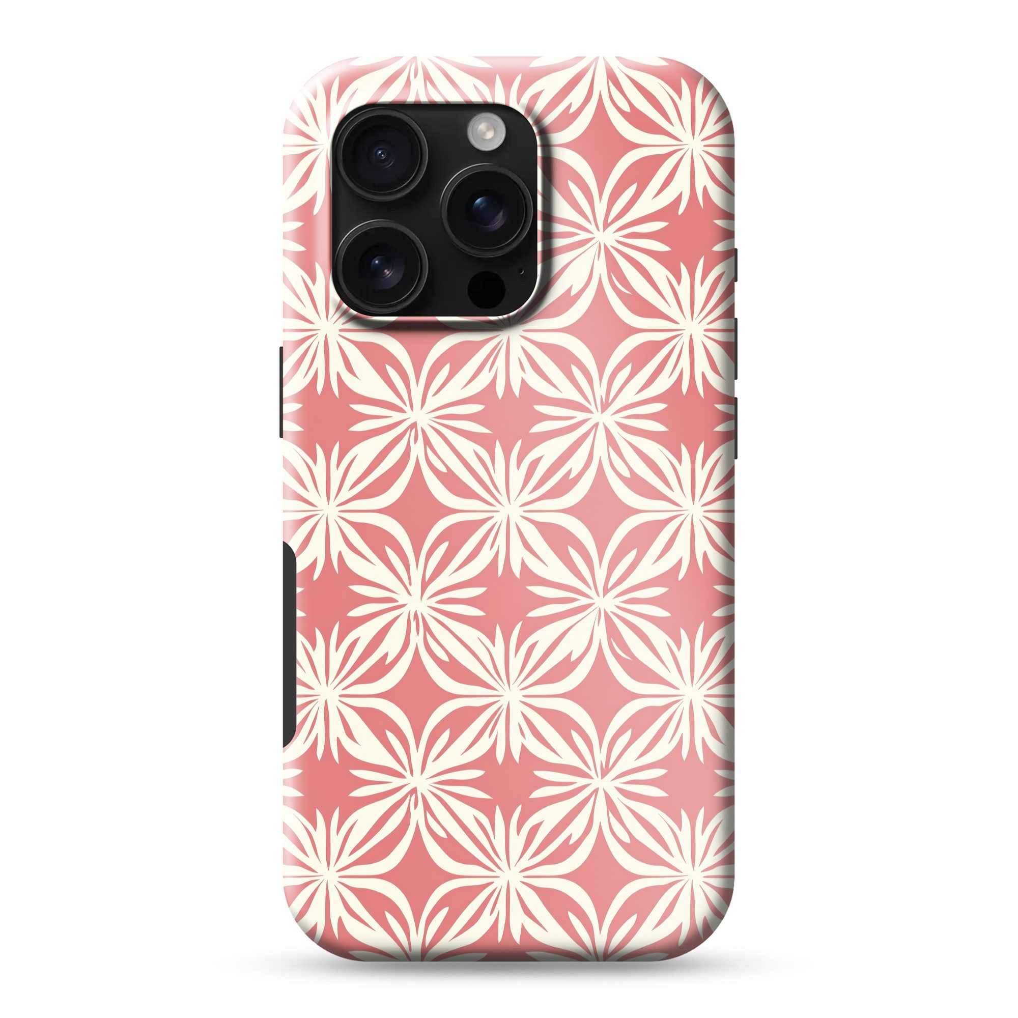 OnlyWow Handyhülle Magsafe für Apple iPhone 16 Pro Rosa - Florales Motiv - Weiß - Modern, Handy Case, Hardcase, Stoßfest, Bumper Case