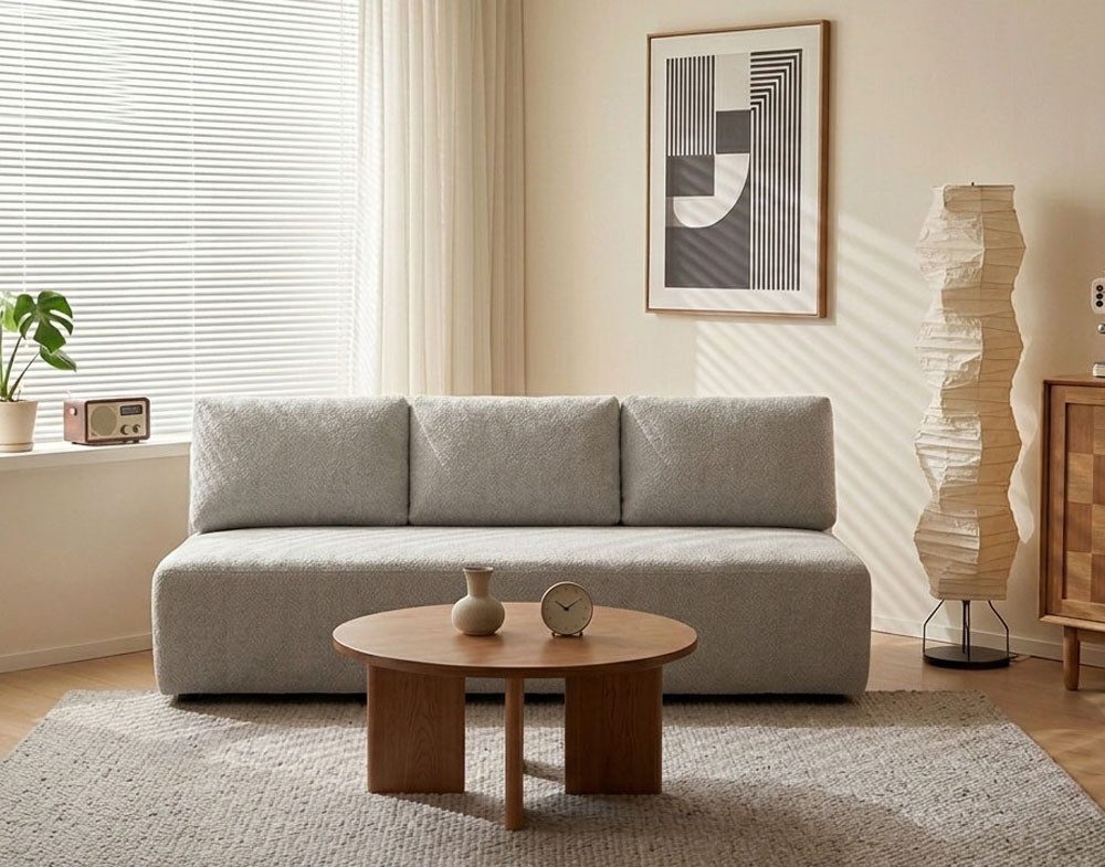 LeGer Home by Lena Gercke Schlafsofa YLLIA 3-Sitzer (196 cm) mit verstellbarer Rückenlehne, Feiner Strukturbezug, Relax- und Bett-Funktion