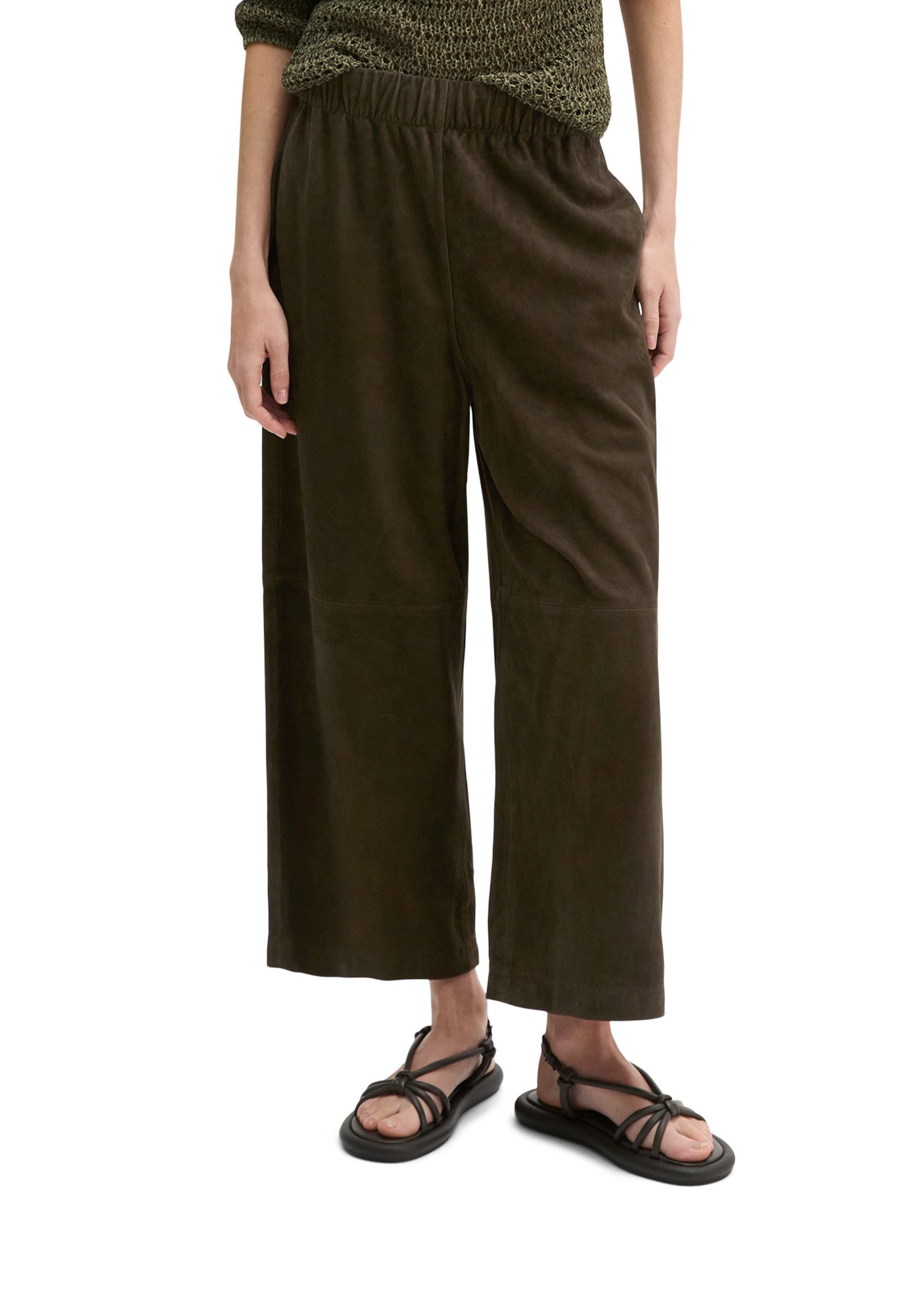 Marc O'Polo Lederhose aus weichem Ziegenveloursleder