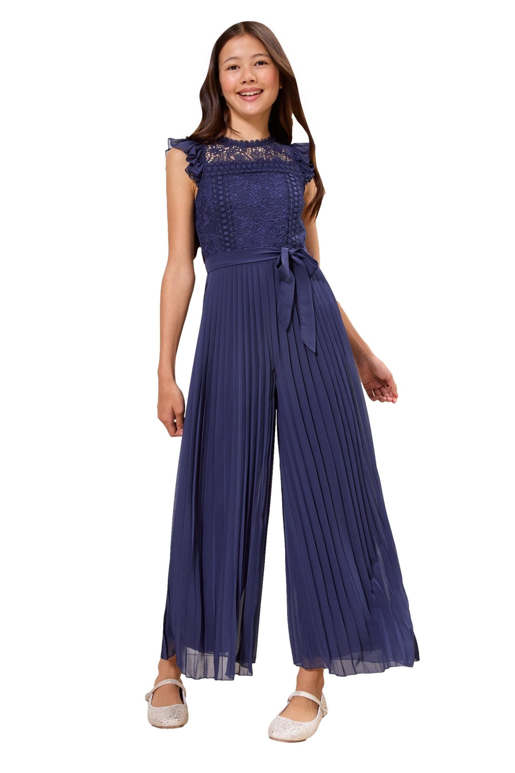 LIPSY Jumpsuit Festlicher Lipsy Jumpsuit, plissierte Spitzenfront (2-tlg)