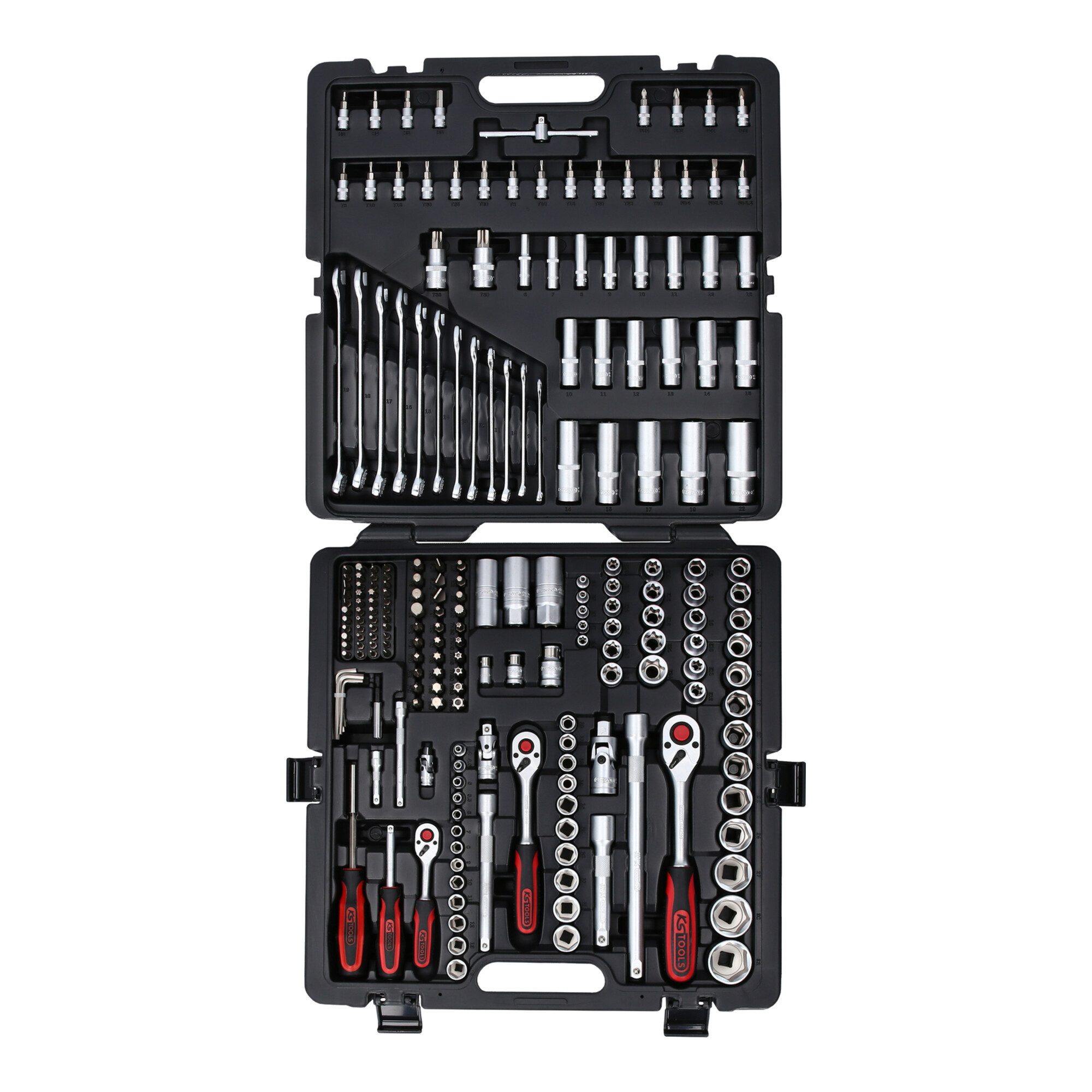 KS Tools Steckschlüssel KS Tools 1/4 Zoll+3/8 Zoll+1/2 Zoll Steckschlüssel-Satz, 216-tlg.