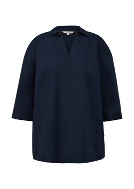 TRIANGLE Langarmbluse Bluse mit aufknöpfbarem Saum Logo