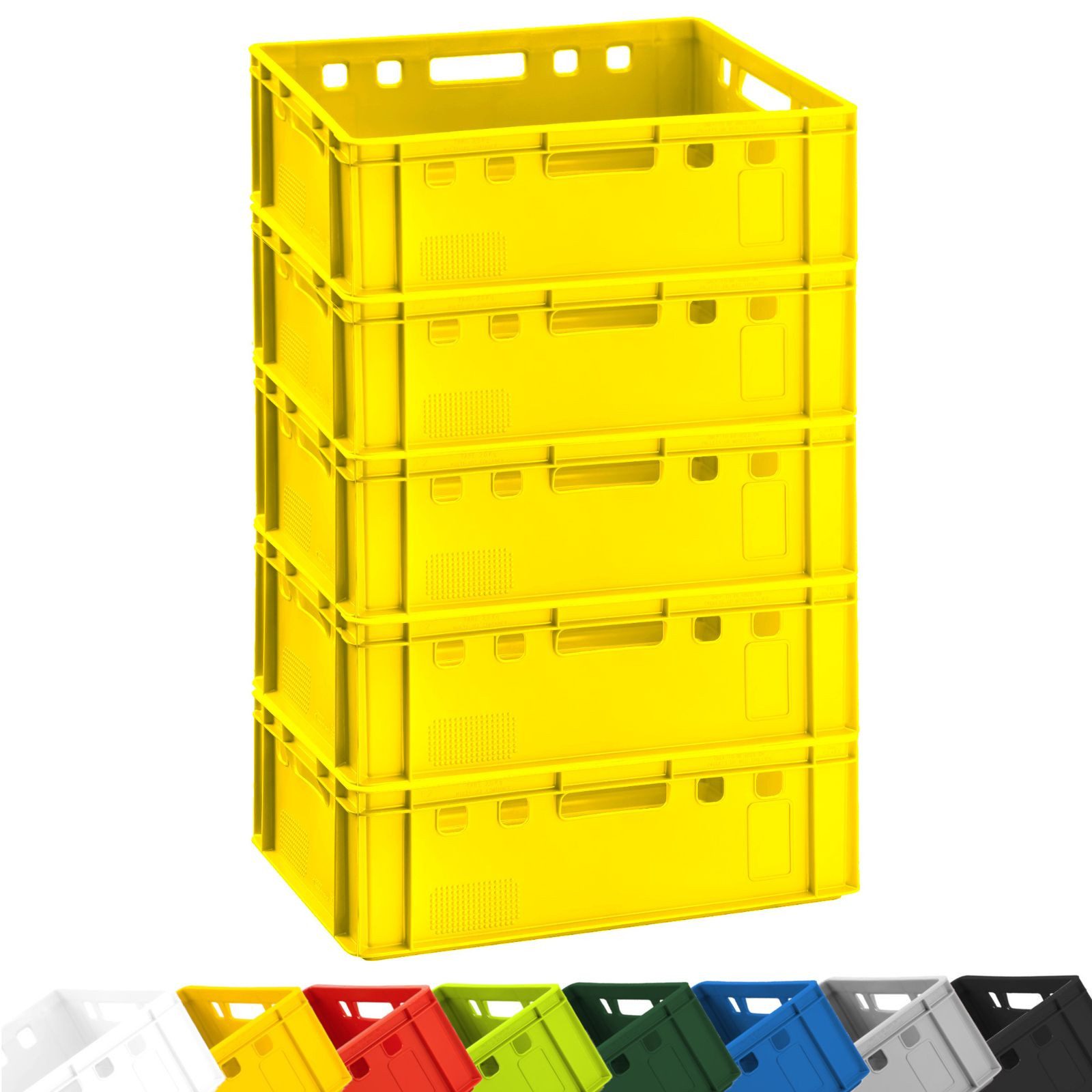 BURI Transportbehälter 5x Fleischkiste E2 Metzgerkiste Lagerkiste Eurobox lebensmittelecht, (5-St)