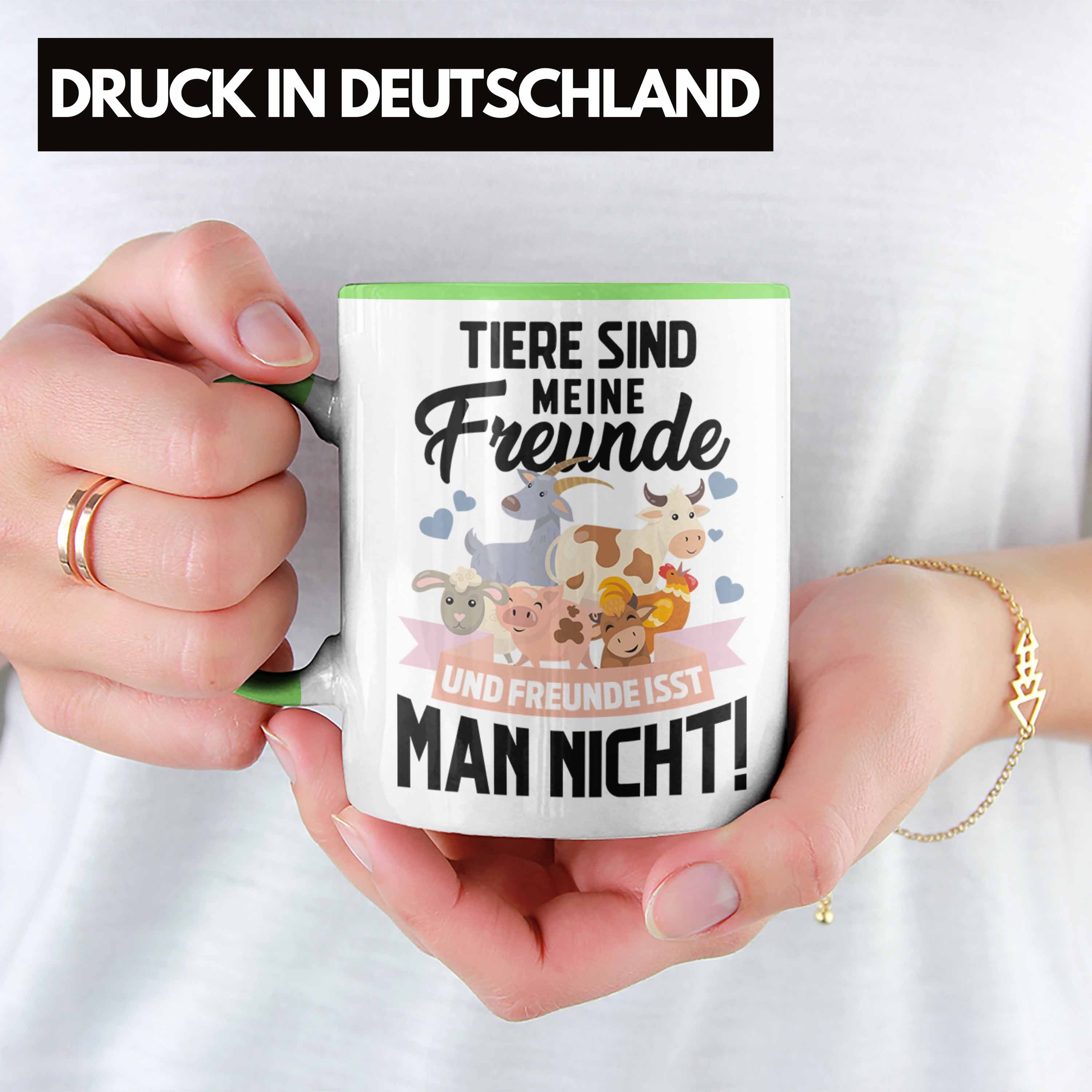 Tasse Geschenkidee Vegan Geschenk Spruch Freunde Spruch Veganer Tasse Lustiger Trendation - Meine Sind Vegane Lebensweise Tiere Trendation Grün