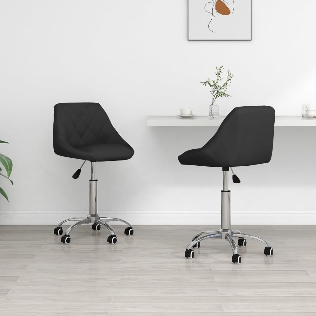 Esszimmerstuhl Drehbarer 46x44x(67,5-79) cm Schwarz mit Kunstleder