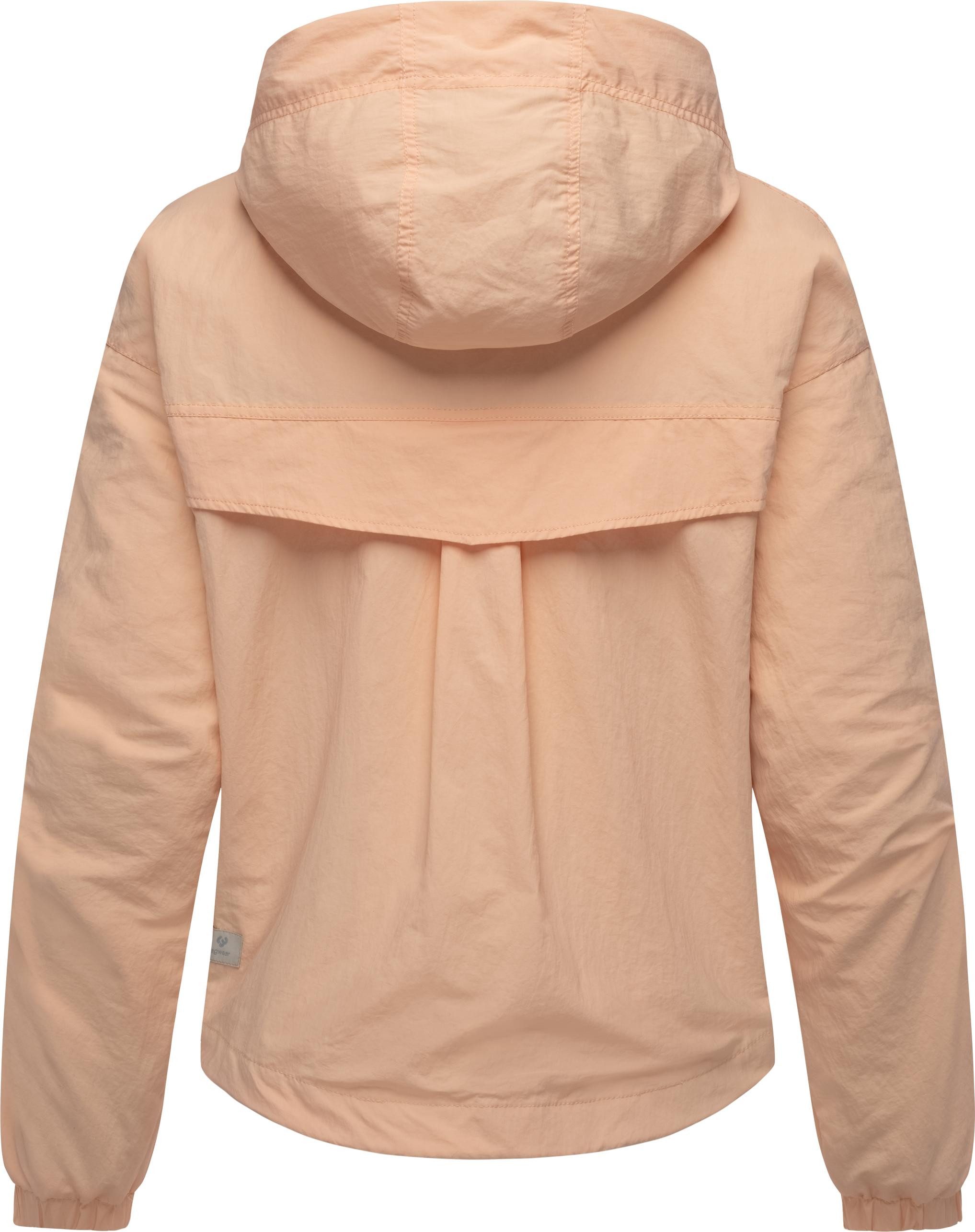 Ragwear Outdoorjacke Cerys kurze Damen Übergangsjacke mit verstaubarer Kapuze