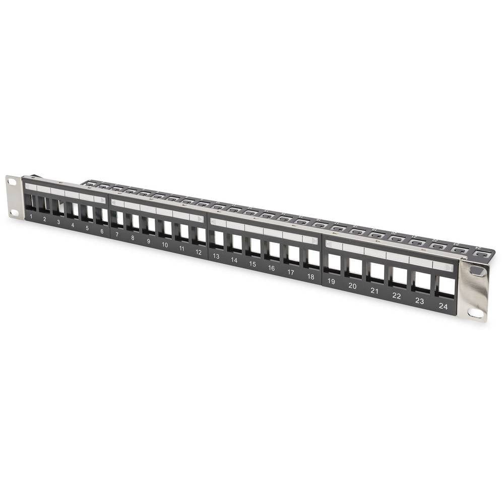 19″ Modular Patch Panel, 24-Port, 1HE, geschirmt Netzwerk-Patch-Panel