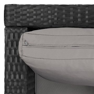 Gartenmöbelset QUEENS, (Set, variables Outdoor-Ecksofa mit passender Abdeckplane), Outdoor-Ecksofa, variabel, mit Abdeckhaube, Polyrattan, Schwarz