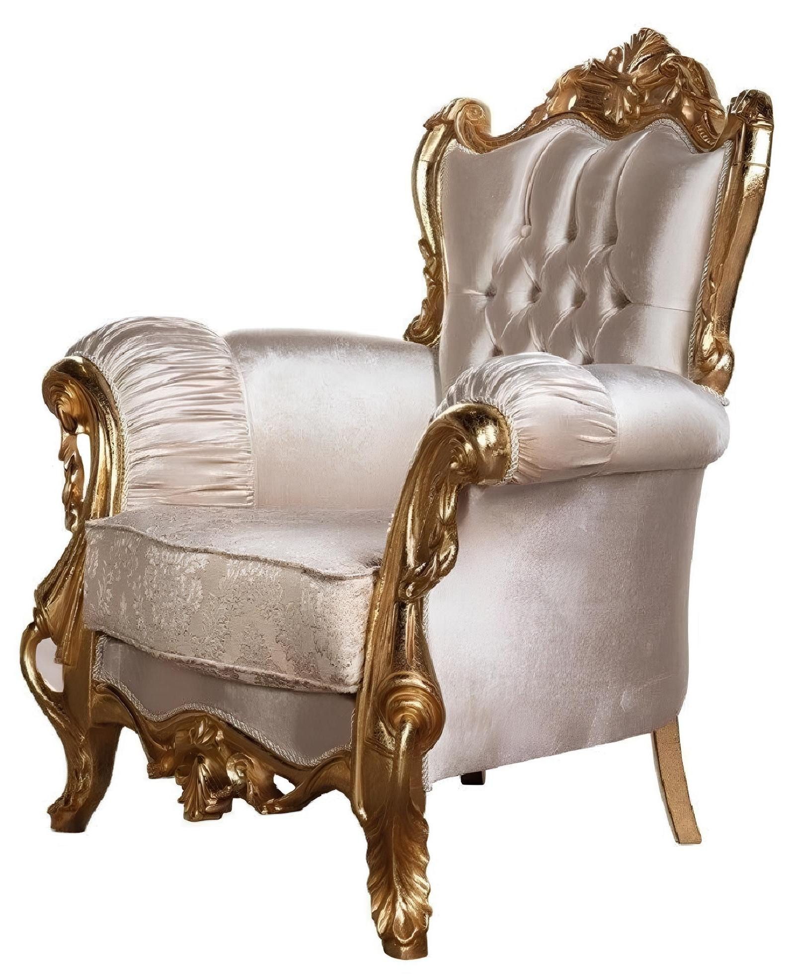 Xlmoebel Ohrensessel Antiker Lehnstuhl im Barockstil mit eleganter Polsterung (Sessel), Hergestellt in Europa