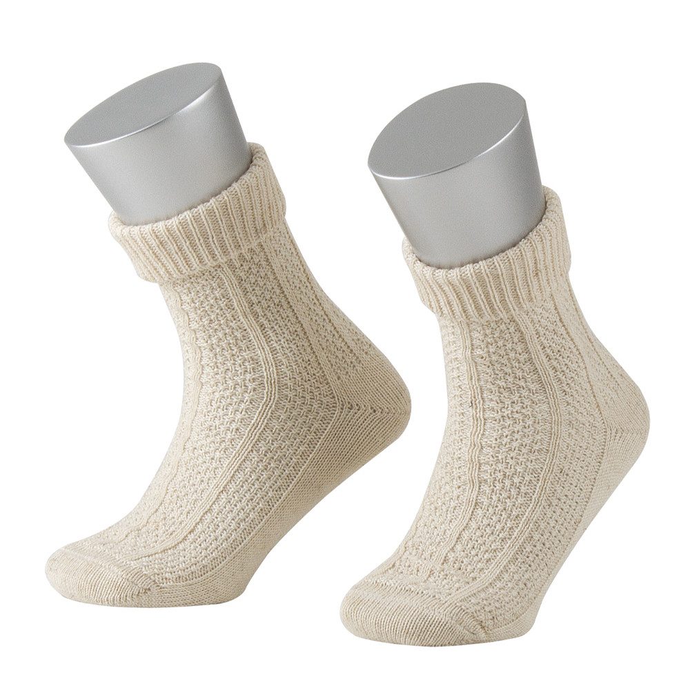 Lusana Trachtensocken L1201 Kinder-Umschlagsocken mit Bio-Baumwolle