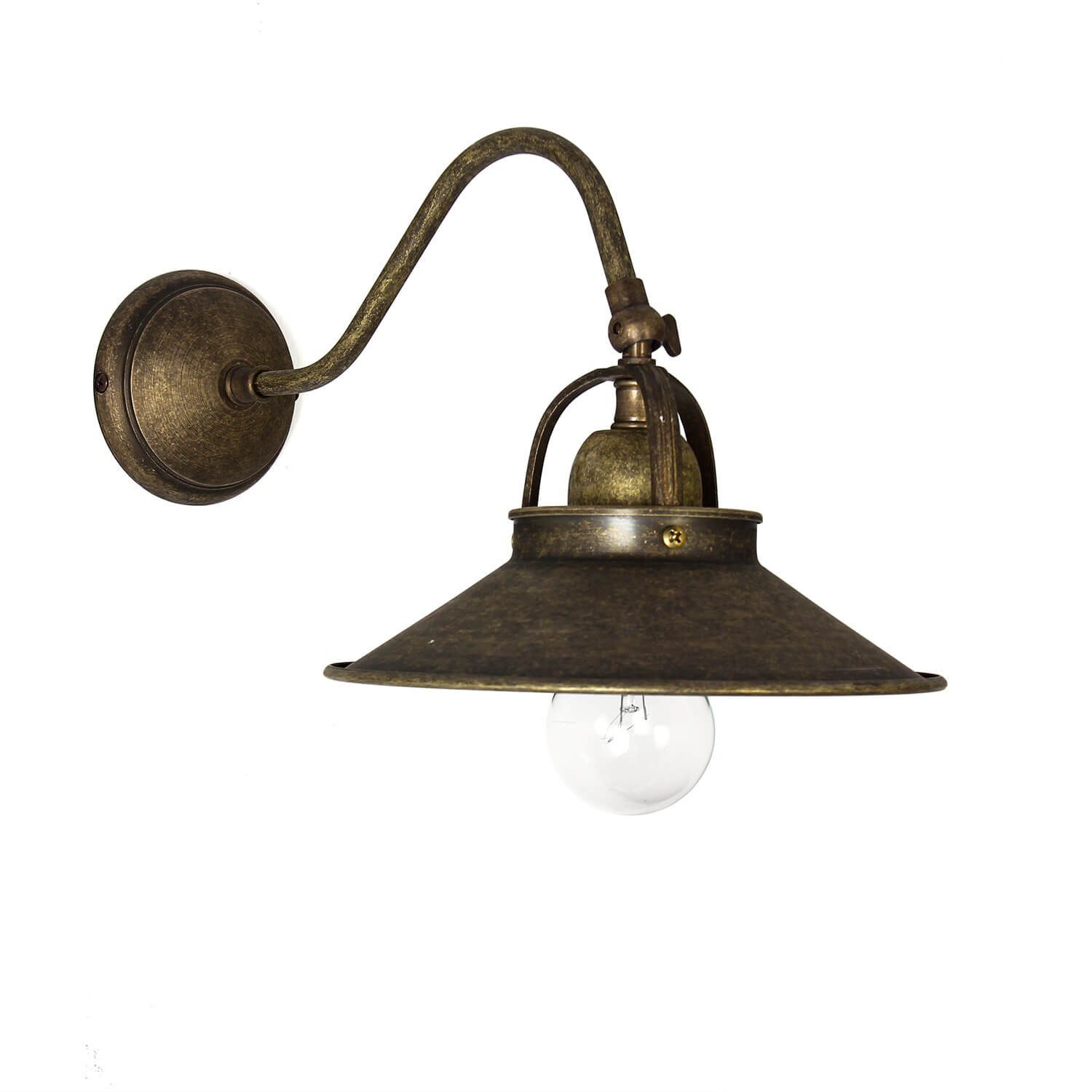Licht-Erlebnisse Wandleuchte COUNTRY, ohne Leuchtmittel, Wandlampe Messing Bronze Antik Premium Landhausstil Lampe