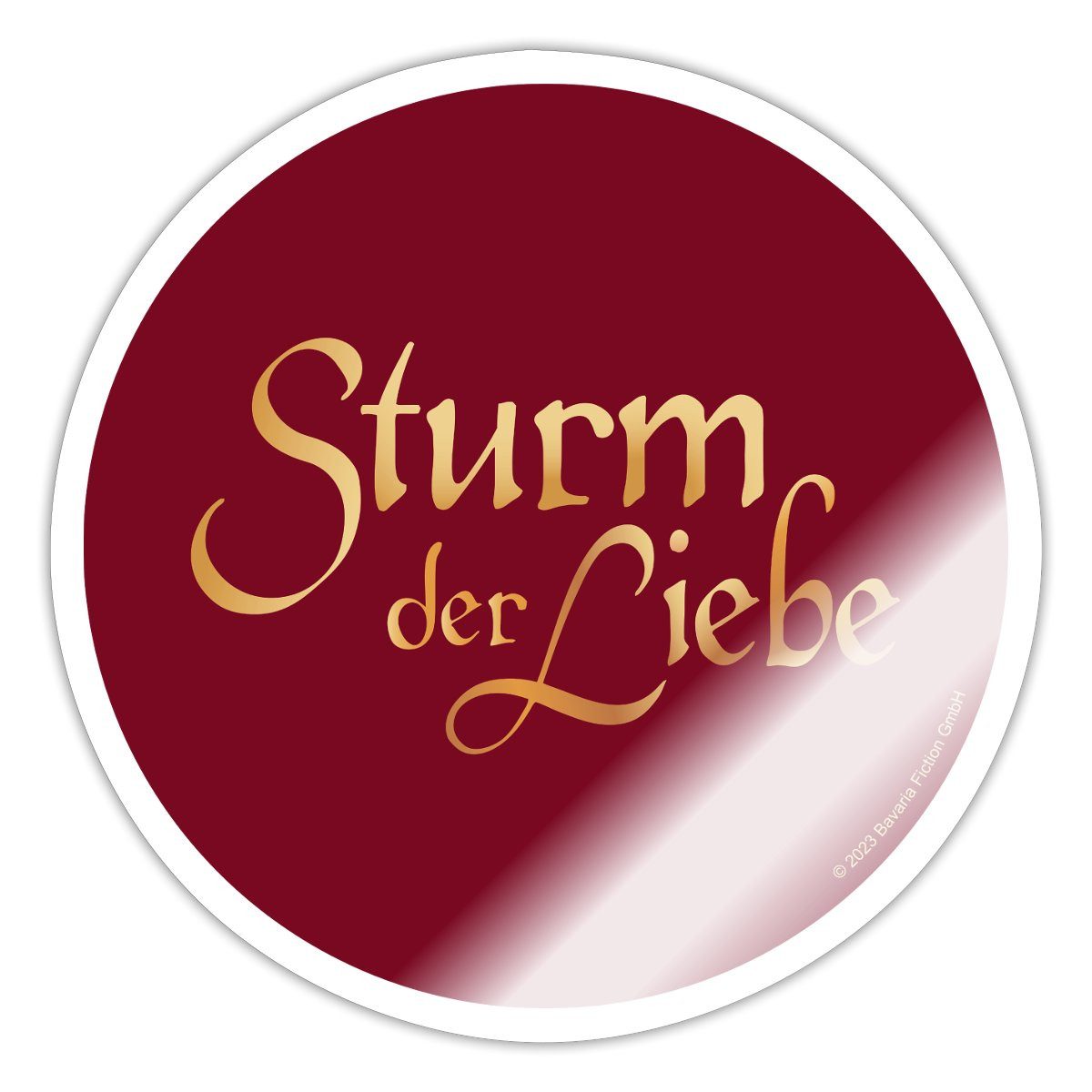 Spreadshirt Aufkleber Sturm Der Liebe Schriftzug Logo Gold Textur Sticker Aufkleber