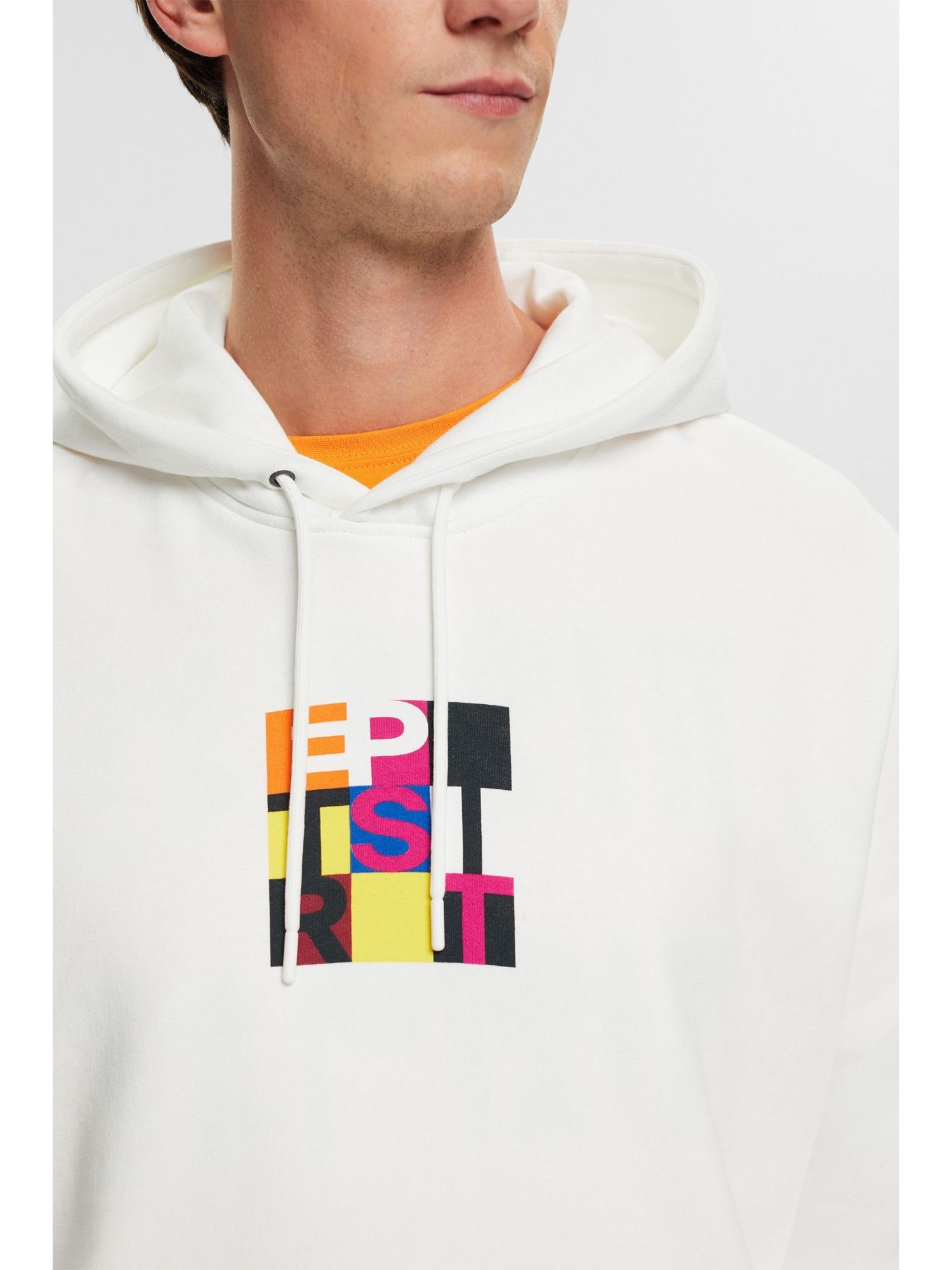 Sweatshirt Hoodie Logoprint Esprit mit (1-tlg) OFF WHITE