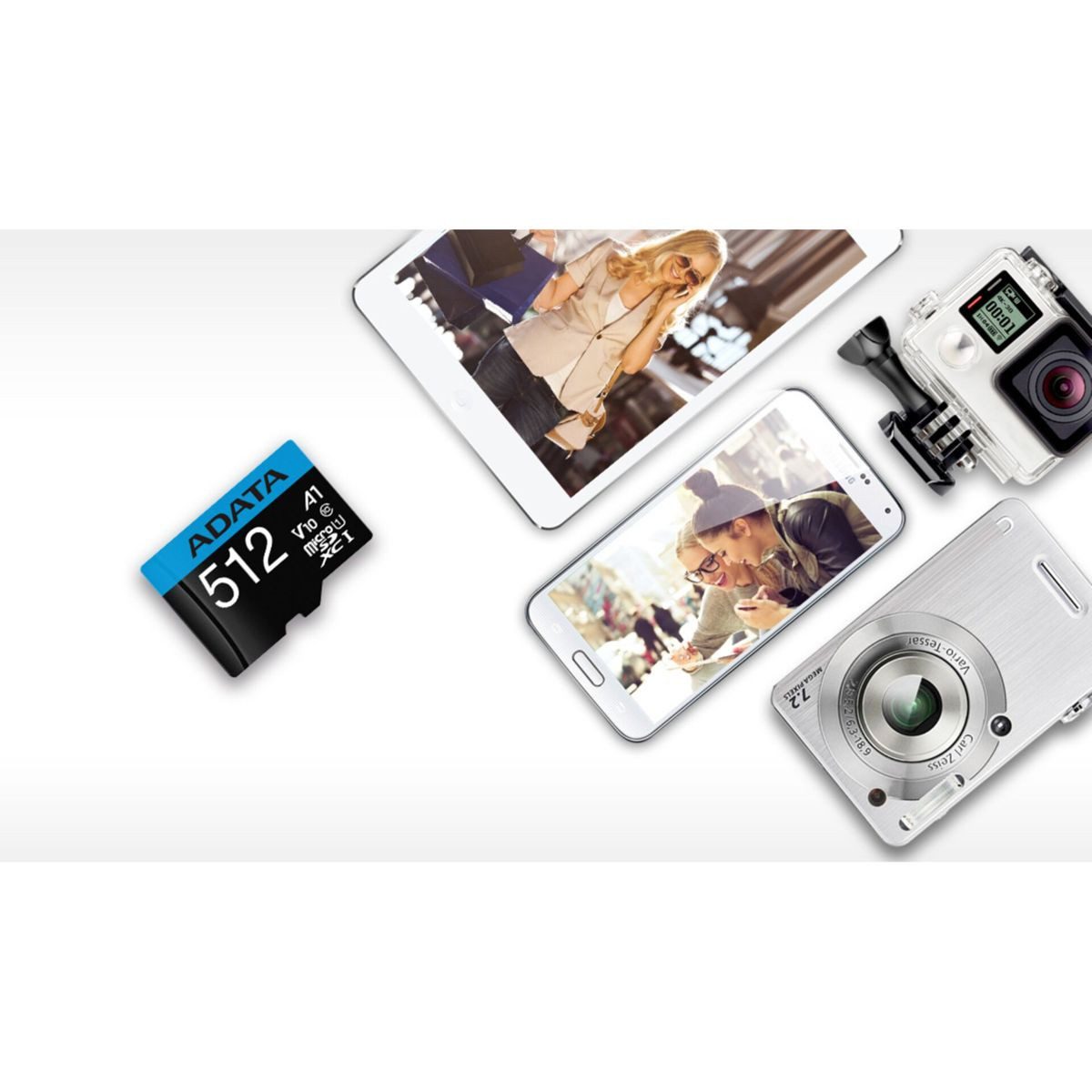 ADATA CARD MICROSDHC 512GB UHS-I CL10 100/20 MB/s W/1 Micro SD-Karte