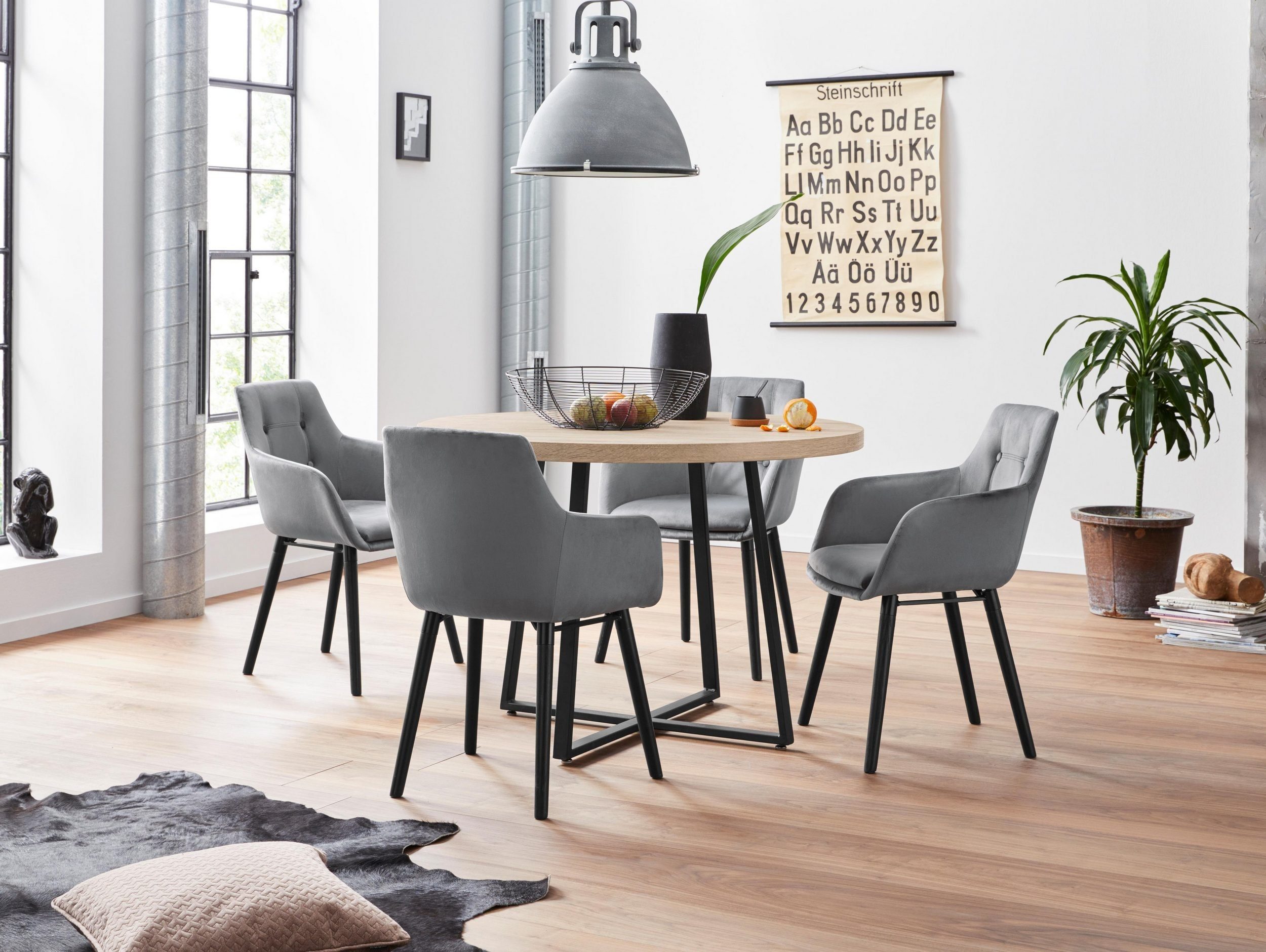 loft24 Essgruppe Cliff, (Set, 5-tlg), runder günstig online kaufen