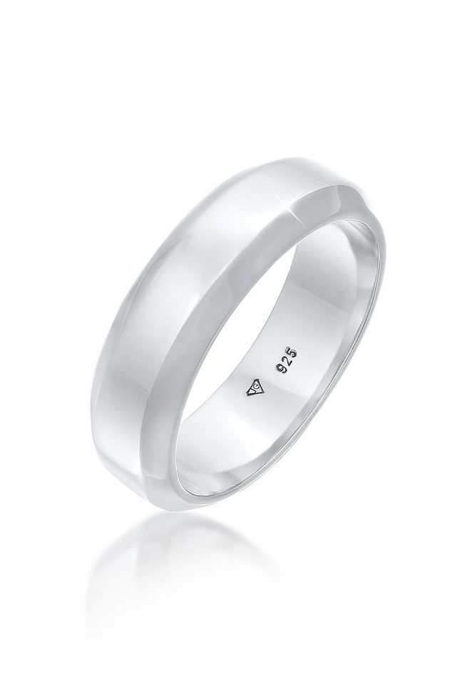 Kuzzoi Silberring Herren Bandring Basic 925 Silber, Dezenter klassischer  Basic-Ring für Männer