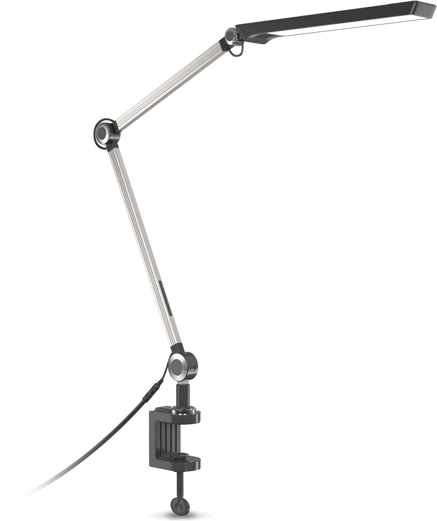 B.K.Licht Klemmleuchte BK_KL1350 CCT, Farbtemperatur 9W, LED LED Klemmbreite bis integriert, 5cm, Tischlampe, Dimmbar, Wamweiß-Kaltweiß, Schwenkbar, - einstellbar Schwarz warmweiß fest kaltweiß