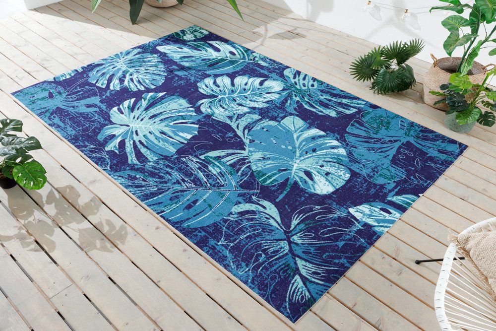 riess-ambiente Designteppich LEAF 240x160cm grün · floraler Teppich für In- und Outdoor, rechteckig, Höhe: 5 mm, wetterfest · pflegeleicht · Blatt-Muster · Fußbodenheizung-geeignet