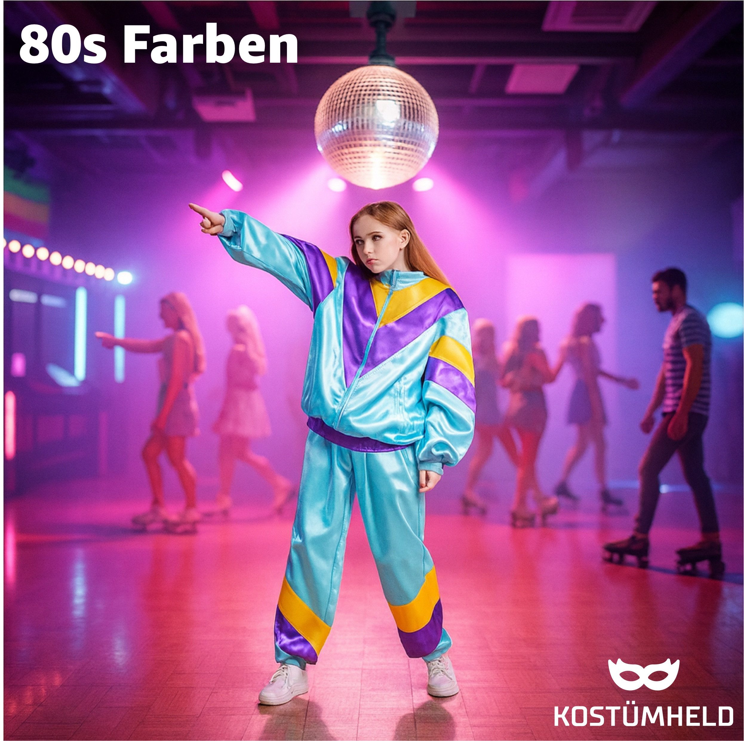 FASCHINFEVER Kostüm Overall Retro – 80er-Jahre Kostüm im klassischen Vintage-Look Fasching