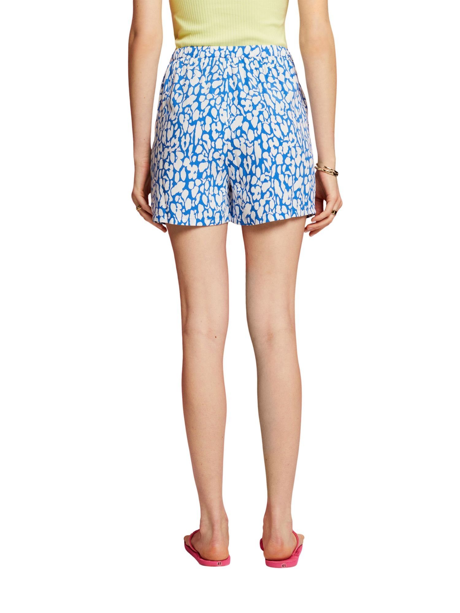 ECOVERO™ BLUE Gemusterte Pull-on-Shorts, (1-tlg) Esprit Shorts edc BRIGHT by LENZING™