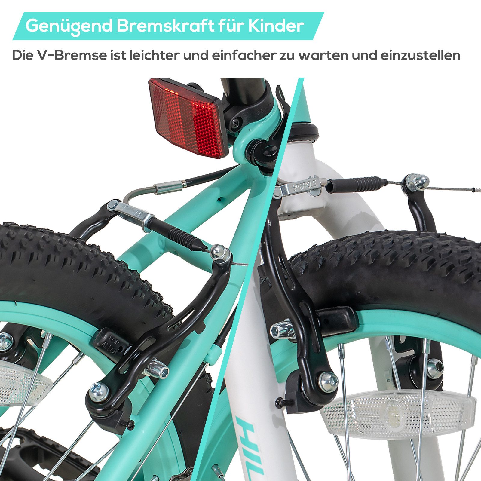 HILAND Kinderfahrrad 20 Zoll Mountainbike für Kinder,Jungen und Mädchen,Geschenk für Kinder, Hochwertiger Rahmen, Doppel-V-Bremse, Singlespeed, Weiches Sitzkissen