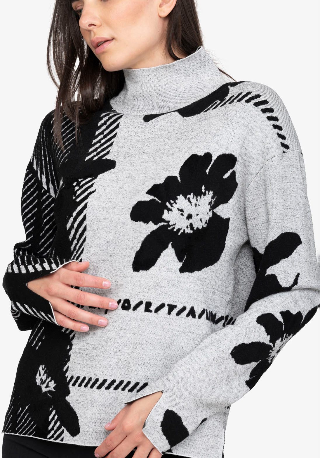 Sportalm Kitzbühel Strickpullover mit Blumenprint