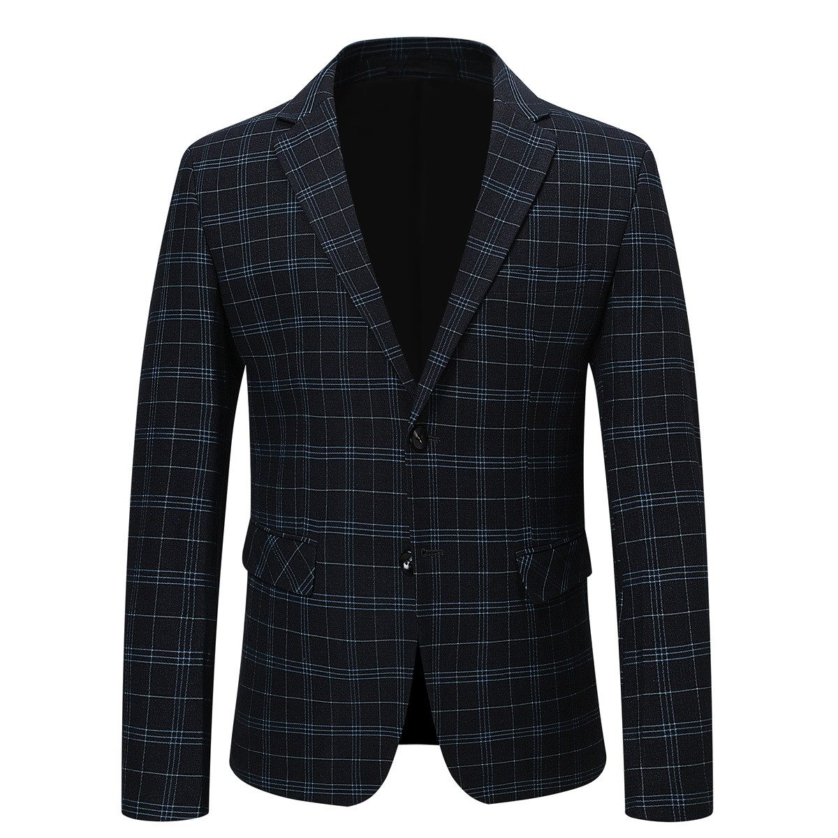 Allthemen Anzug (2 tlg) karierter Herrenanzug Slim Fit Businessanzug mit 2 günstig online kaufen