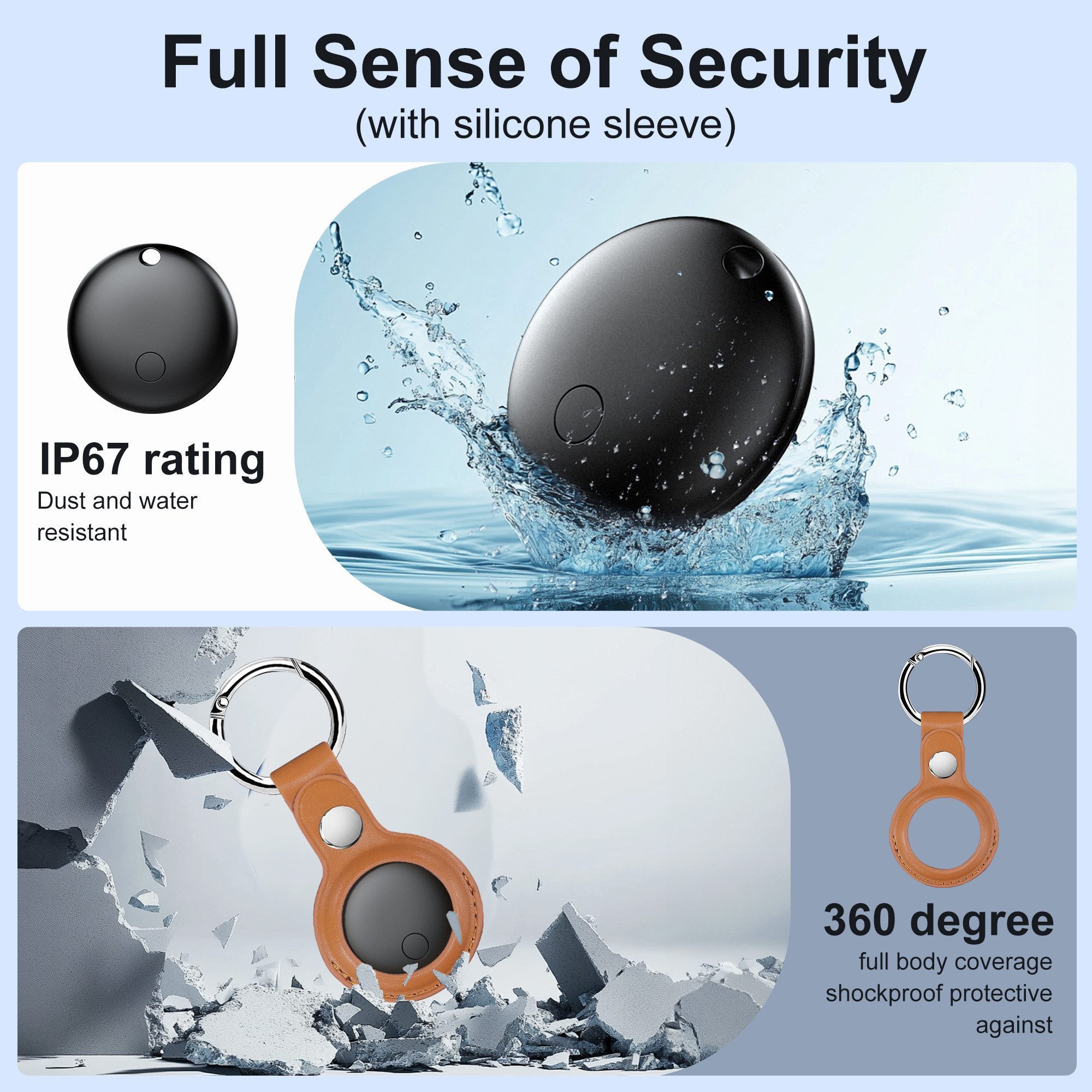 Forrlite Air Tag -4 Pack,Bluetooth-Tracker Kinder kompatibel mit Apple Wo ist?  Bluetooth-Tracker (Nur für iOS,Austauschbare Batterie,Wasserabweisend,Tracker für Katze)