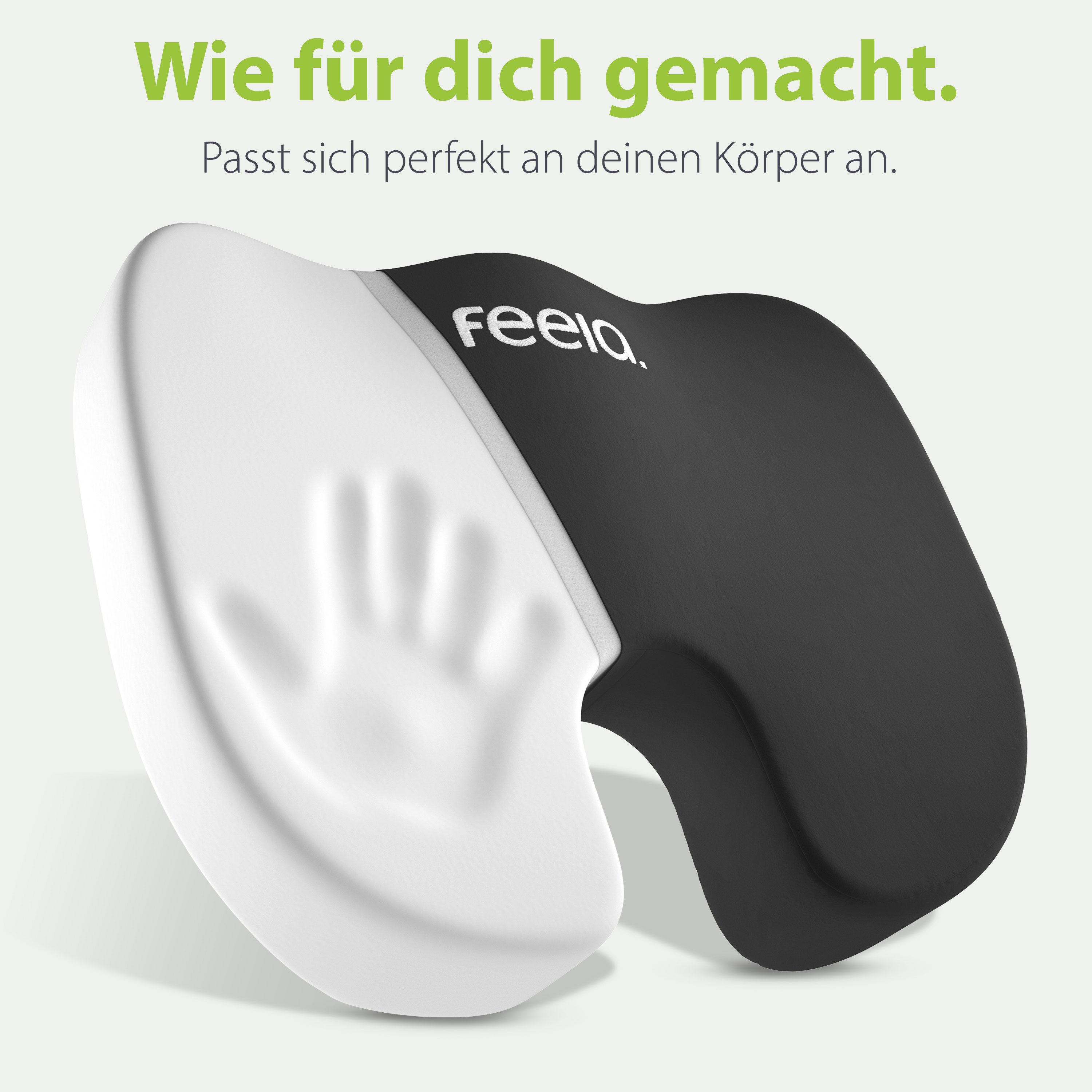feela Sitzkissen Orthopädisches Auto-Sitzkissen – entlastet Rücken & Steißbein, Mehr Komfort auf langen Fahrten – fördert Haltung & entspanntes Sitzen