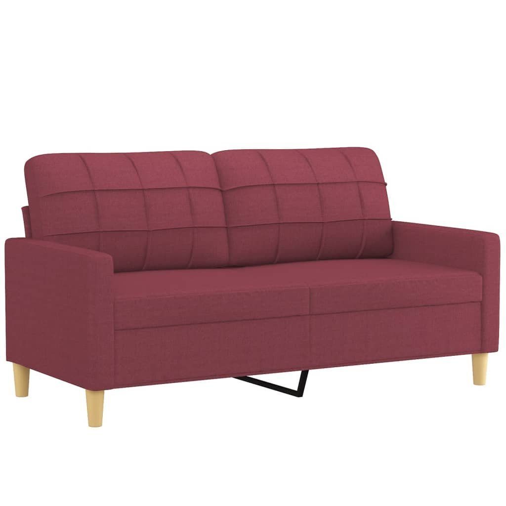 mit Weinrot Kissen Sofa Sofagarnitur Stoff 2-tlg. vidaXL