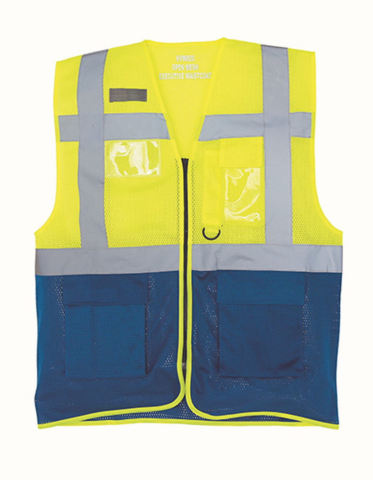 YOKO Warnweste Hi-Vis Top Cool Recycled Open Mesh Executive Waistcoat