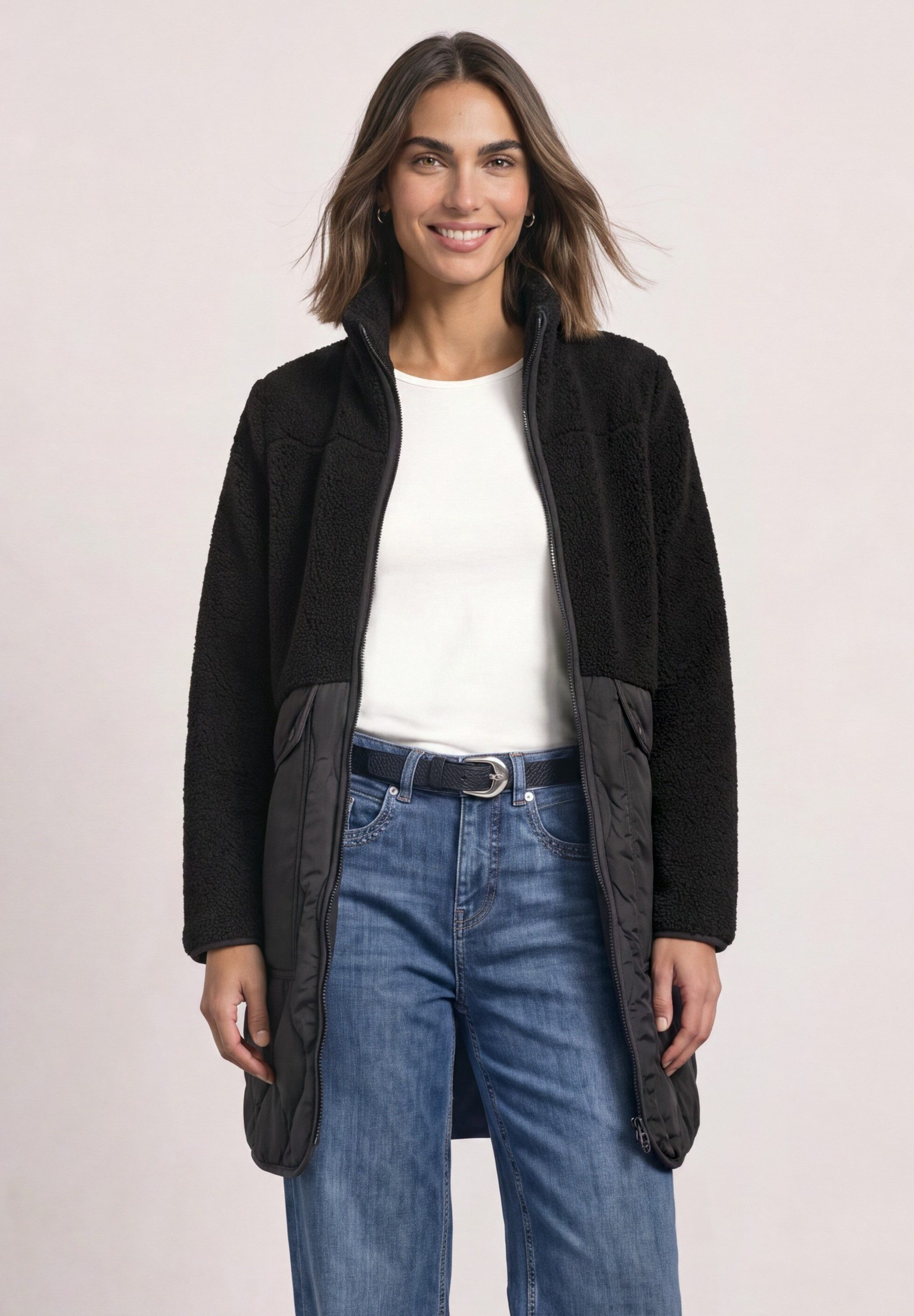 STREET ONE Fellimitatjacke mit Stehkragen