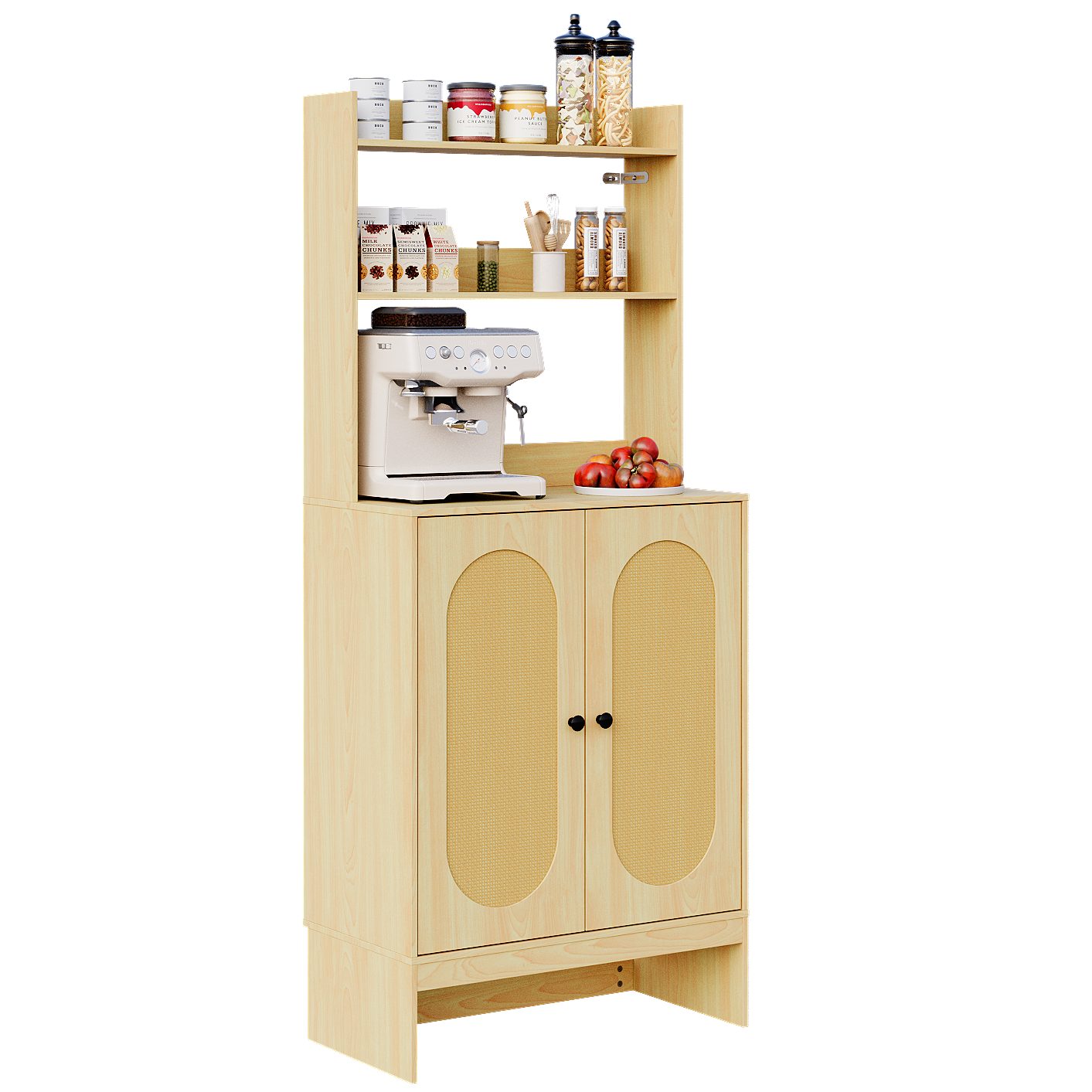 FUFU&GAGA Standregal Rattan-Sideboard,Hochschrank mit Rattan-Türen, MDF, günstig online kaufen