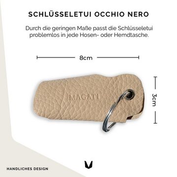 MAGATI Schlüsseltasche Occhio Nero aus Leder, Platz für 1-6 Schlüssel, Schlüsselanhänger