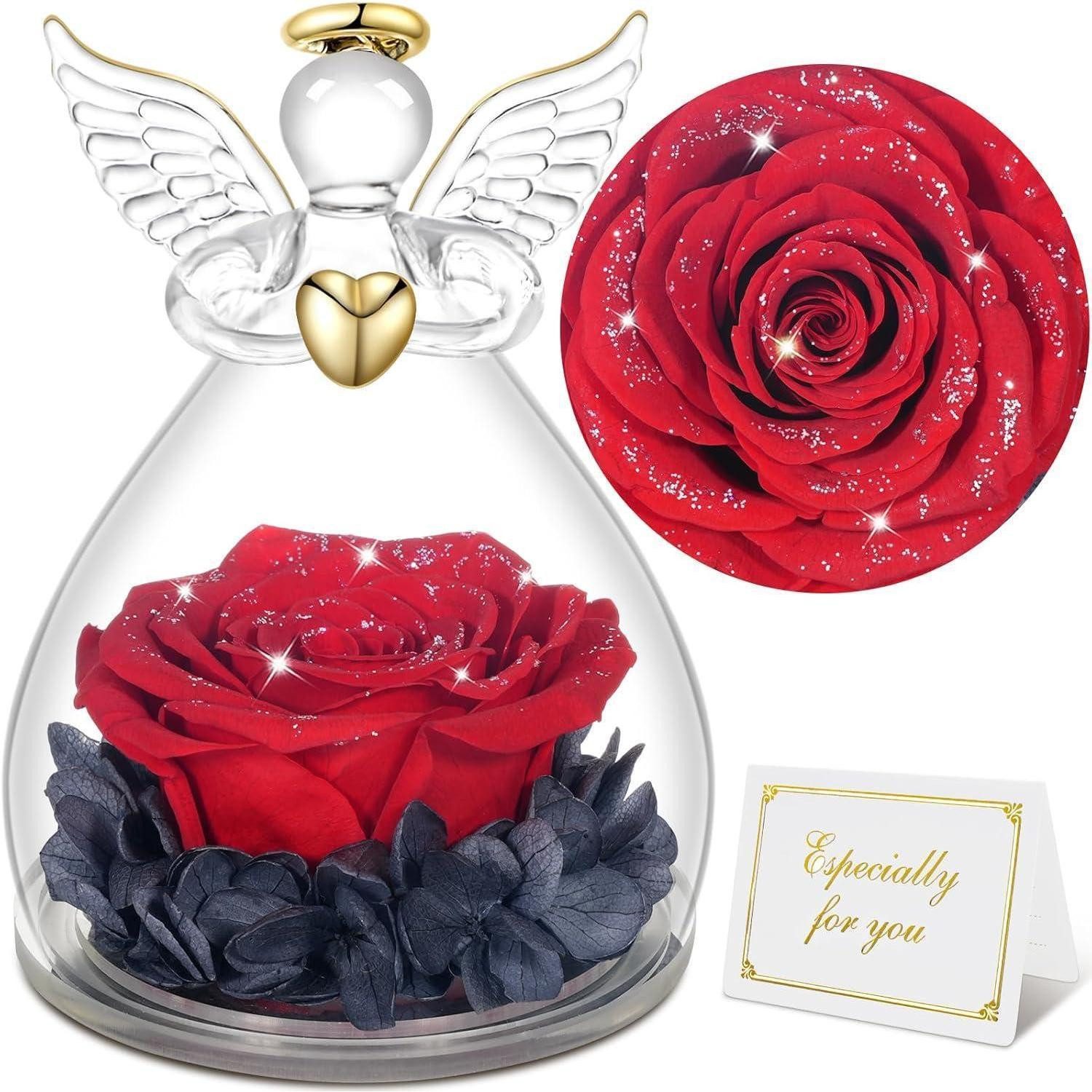 LuxusKollektion Geschenkbox Ewige Rosen Engel Geschenkbox Echte Blume für