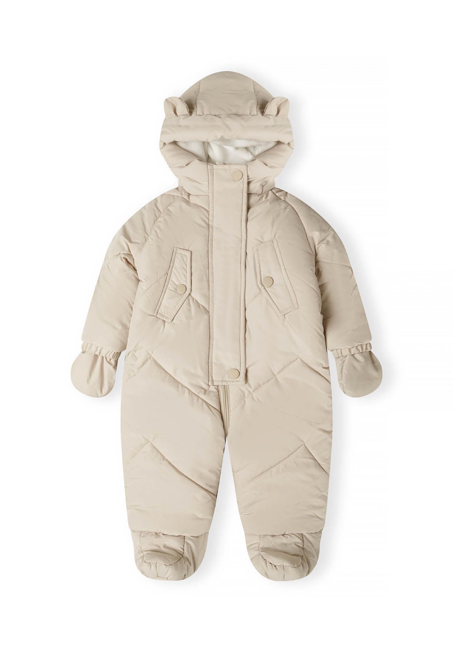 MINOTI Schneeoverall Schneeanzug mit Ohren, Teddyfutter, Handschuhen und Füßen (0-24m) kuschelig