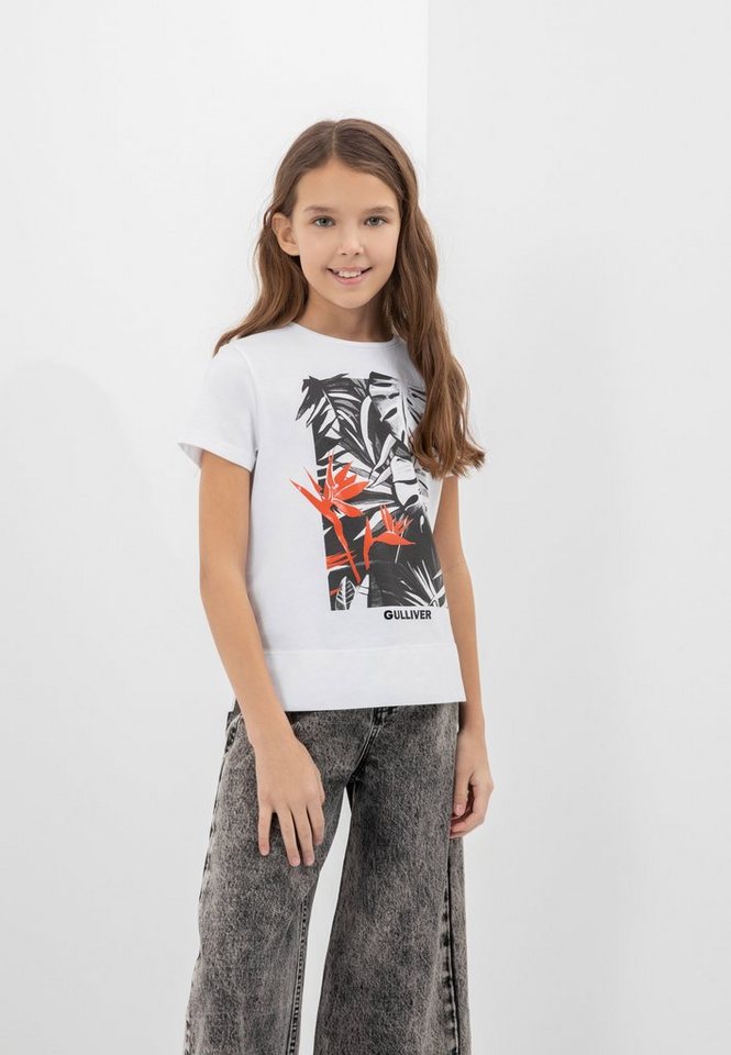 Gulliver T-Shirt mit großem Frontdruck, Vielseitig tragbar zu Stoffhosen,  Röcken oder Shorts