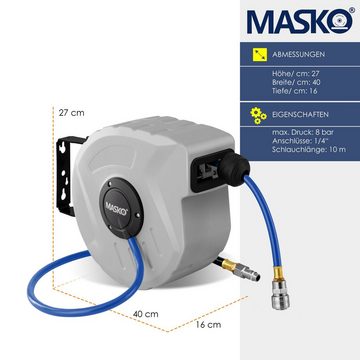 MASKO Hochdruckschlauch, Druckluftschlauch Aufroller automatisch 1/4 Anschluss Schlauch