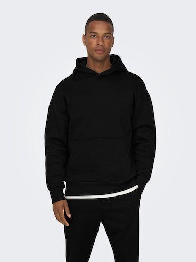 ONLY & SONS Kapuzensweatshirt ONSDAN LIFE RLX HEAVY SWEAT HOODIE NOOS black